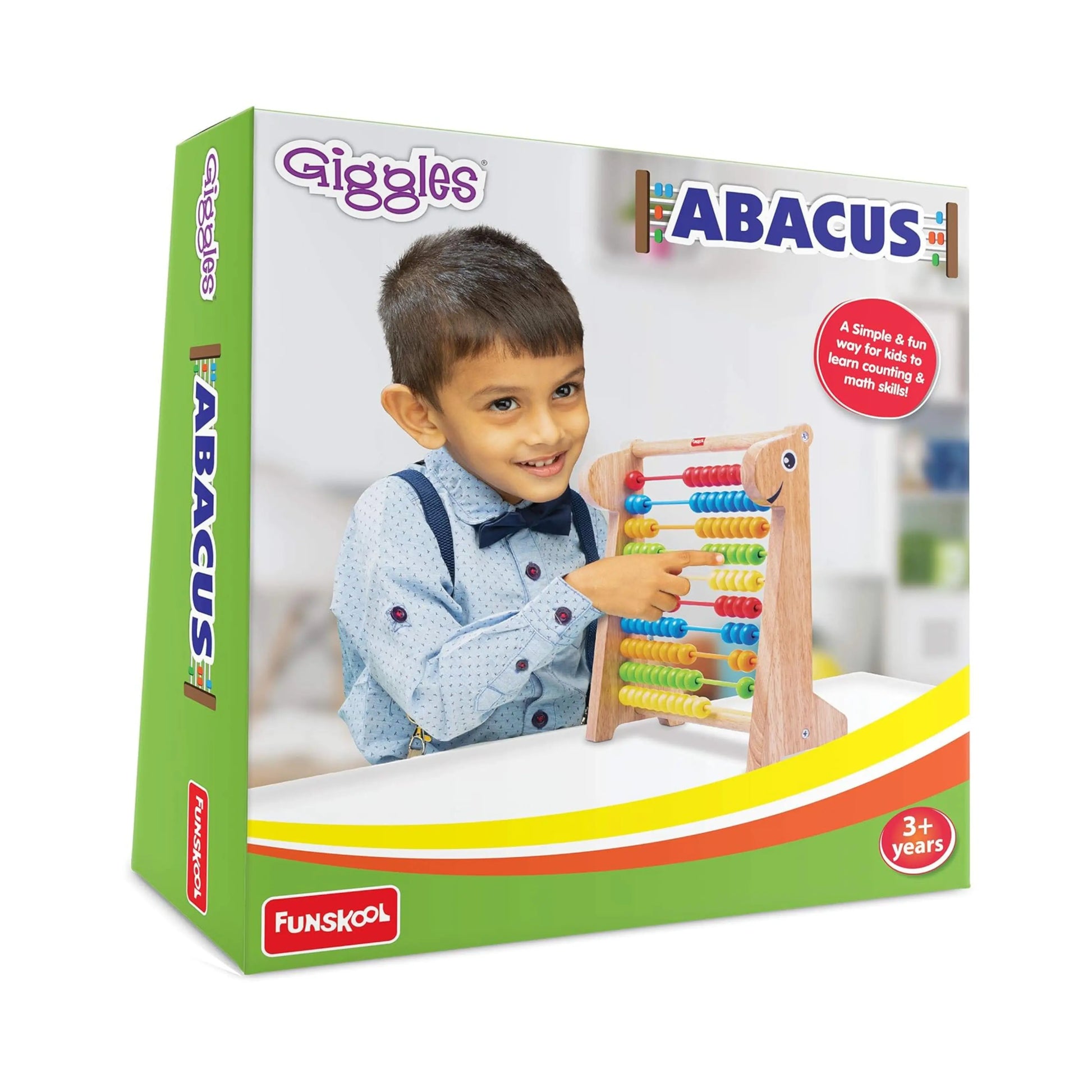 Giggles - Abacus, Multicolour Wooden Educational Toy, Early Math Skills, 3 Years & Above, Preschool Toys, Multicolor Giggles Funskool