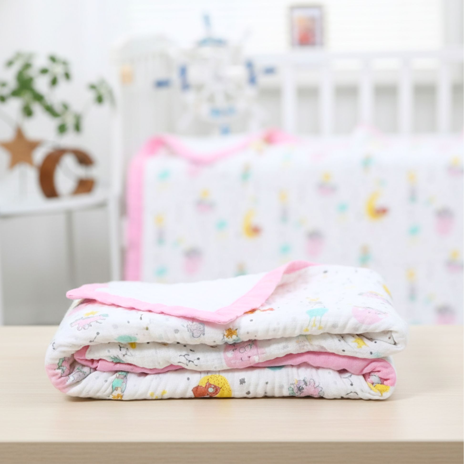 Organic 100% Cotton 6 layer Baby Muslin Blanket Cloth | Ultra-Soft & Breathable | 110×110 cm | Newborn–12 Months (Copy) babee D