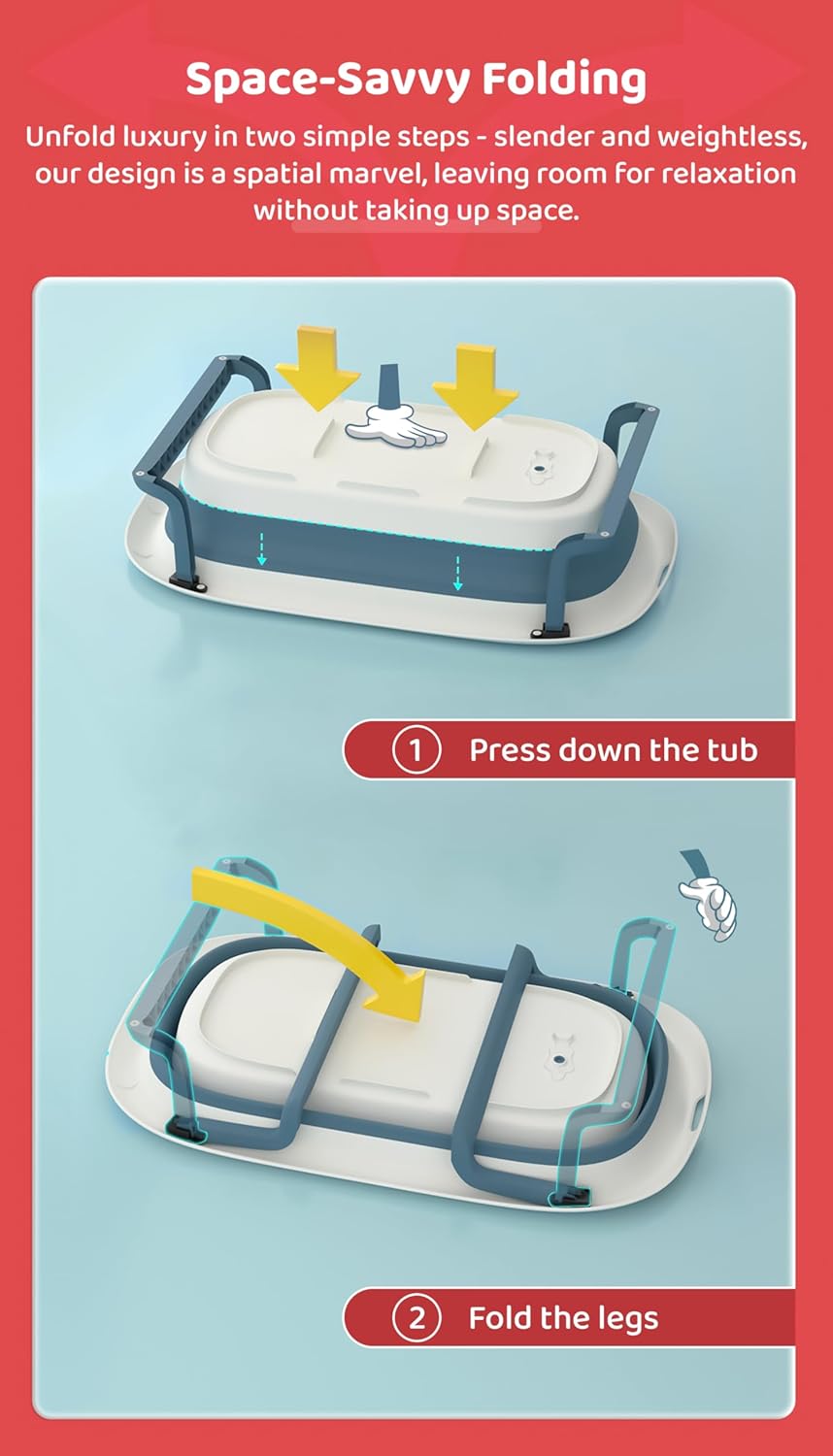 StarAndDaisy Baby Bath Tub for 0 to 5 Years/Bath Tub for Kids 0-3 Years, Tub for Girls & Boys with Soap Tray, Easy to Store (BT-Blue).