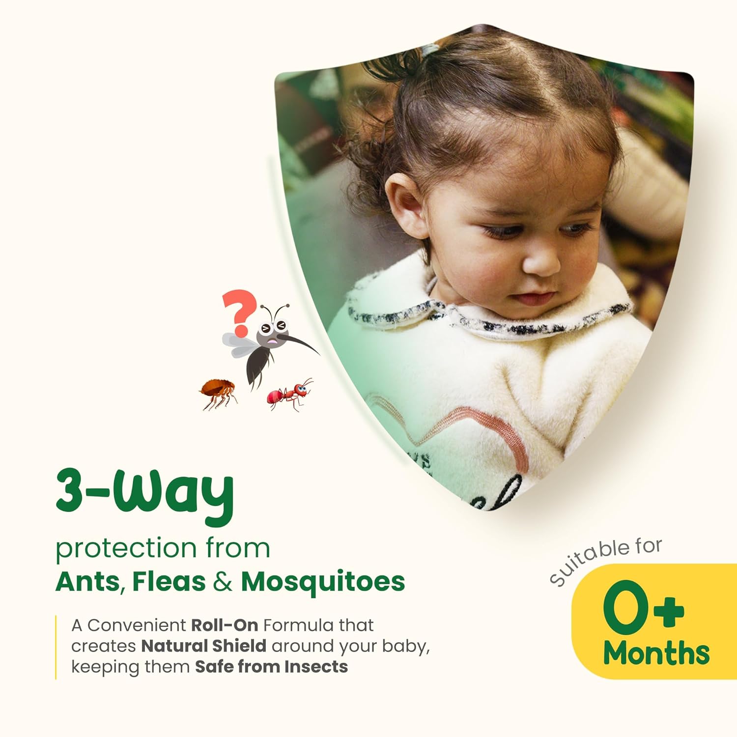 Mother Sparsh Natural Mosquito Repellent Fabric Roll-on for Babies-12ml, DEET Free 3-Way Protection from Mosquitoes, Fleas and Ants