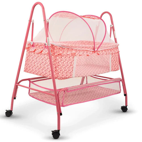 Baybee Enchant Baby Swing Cradle for Baby – Baby Cradle Swing Jhula with Mosquito Net, Storage Basket & Wheels | Newborn to 12 Months (Copy)