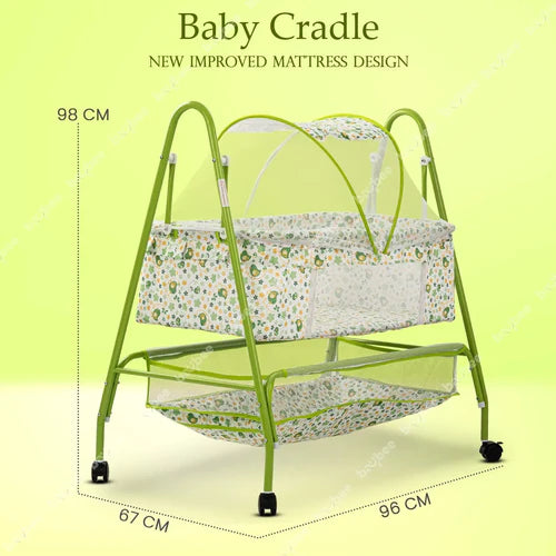 Baybee Enchant Baby Swing Cradle for Baby – Baby Cradle Swing Jhula with Mosquito Net, Storage Basket & Wheels | Newborn to 12 Months
