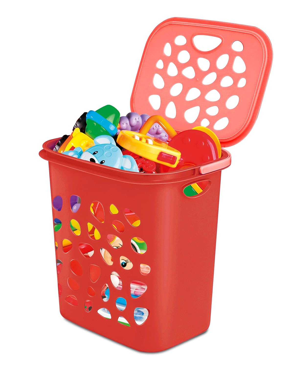 Milton Hamper Laundry/Toy Organizer Basket, 35 liters, Red