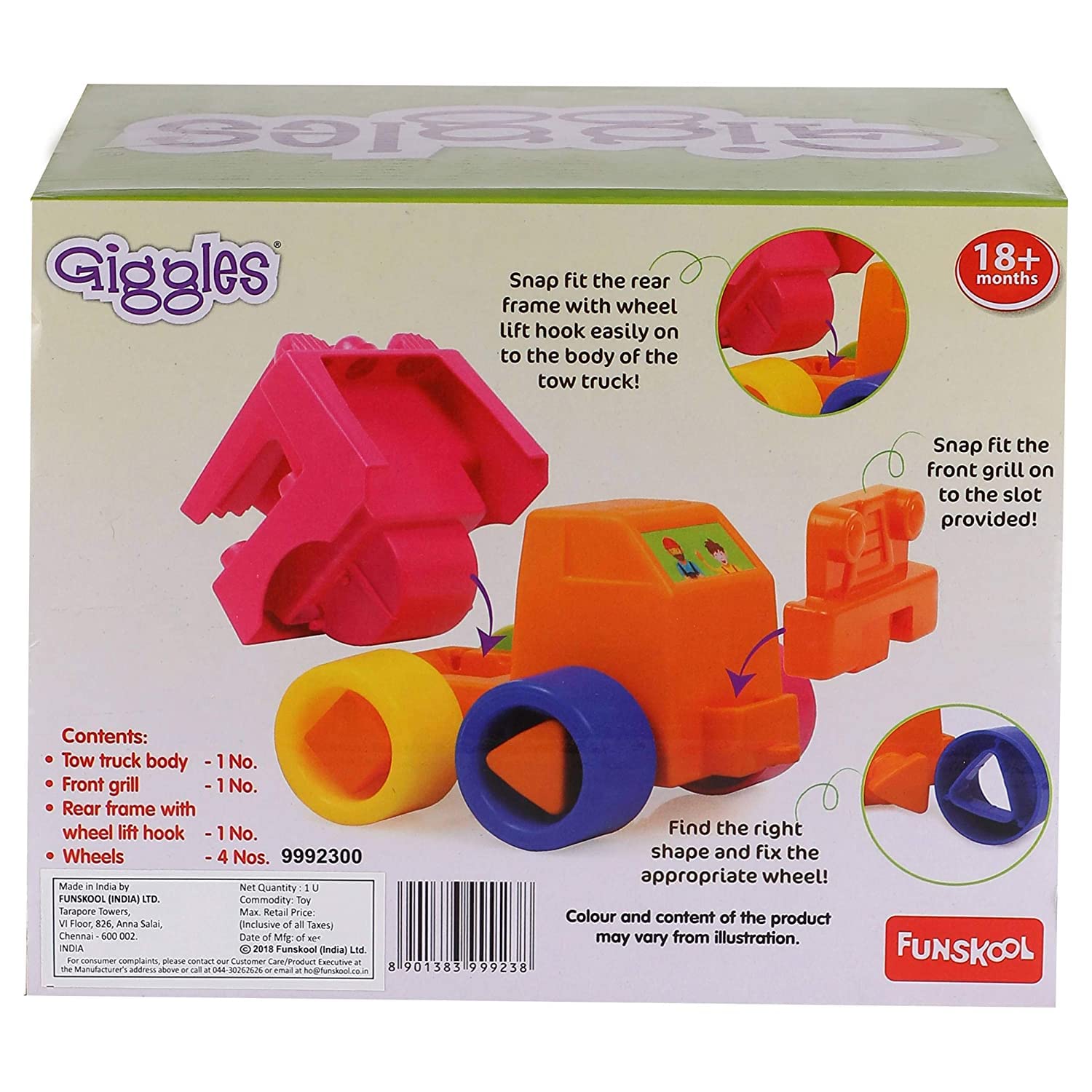 Giggles Vehicles Tow Truck Toy - 18m+
