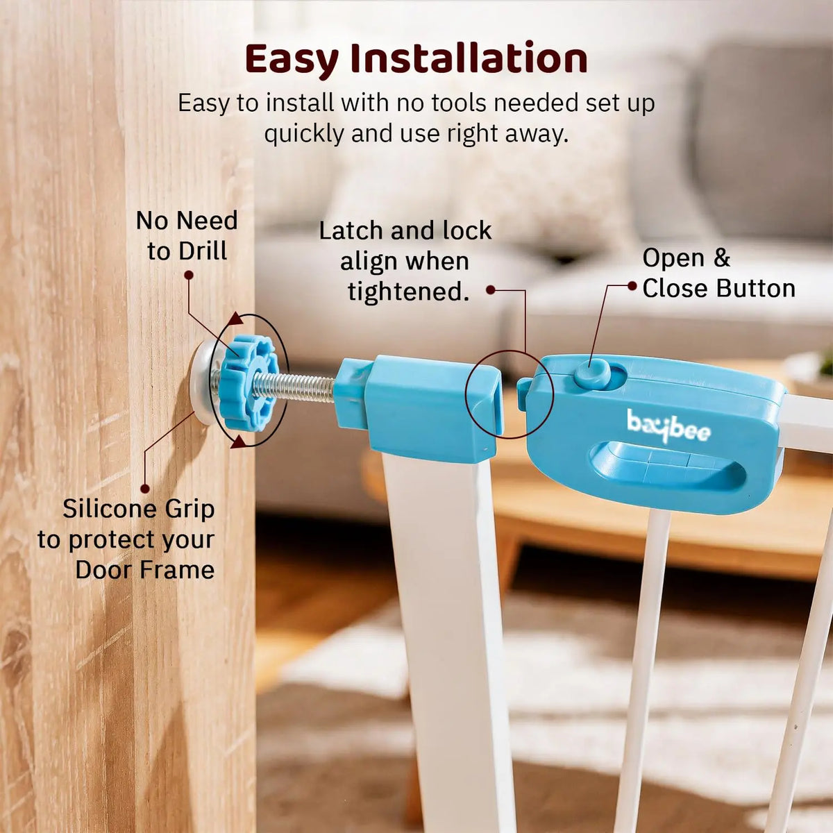 Baybee Baby Safety Gate for Door & Stairs