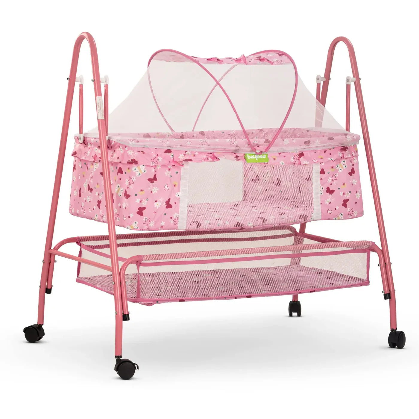Baybee Enchant Baby Swing Cradle for Baby – Baby Cradle Swing Jhula with Mosquito Net, Storage Basket & Wheels | Newborn to 12 Months (Copy) (Copy)