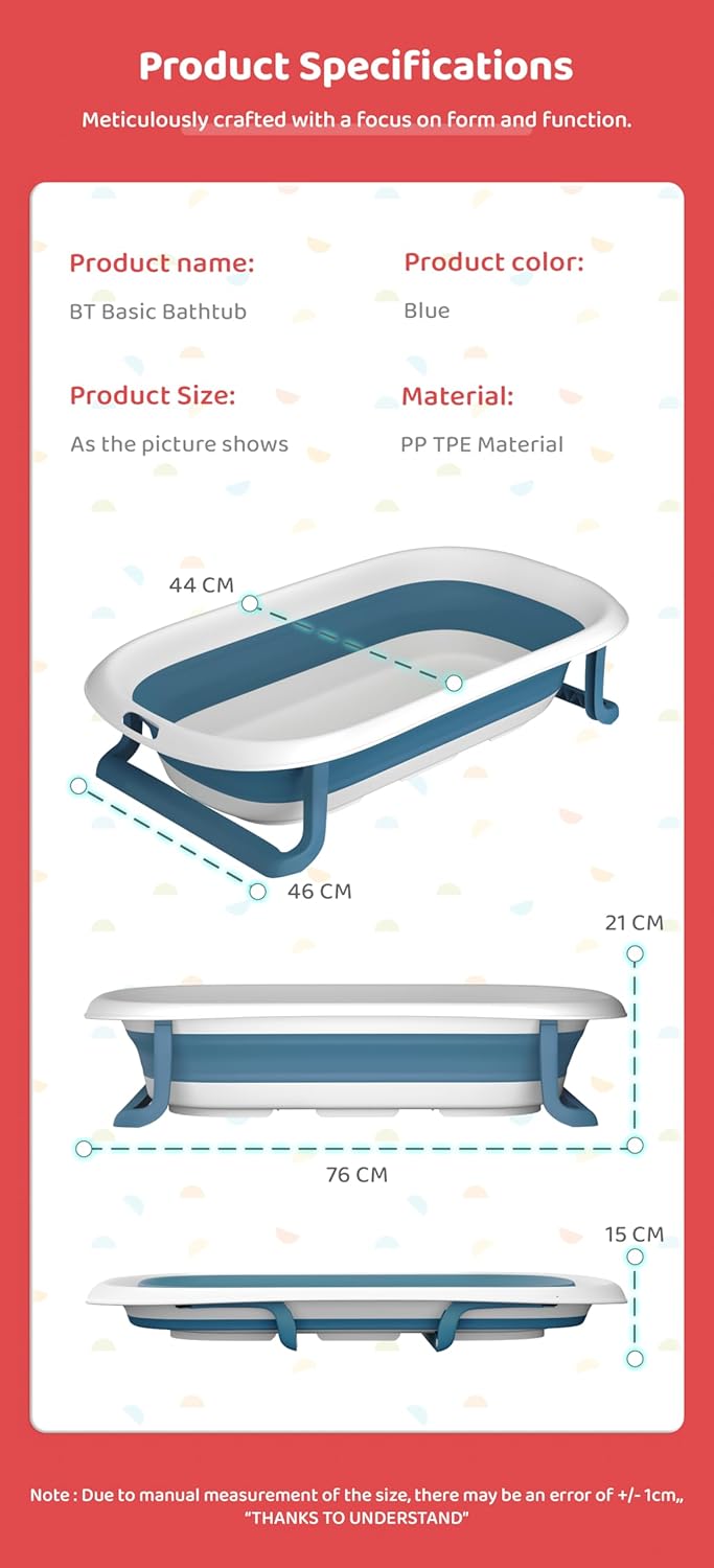 StarAndDaisy Baby Bath Tub for 0 to 5 Years/Bath Tub for Kids 0-3 Years, Tub for Girls & Boys with Soap Tray, Easy to Store (BT-Blue).