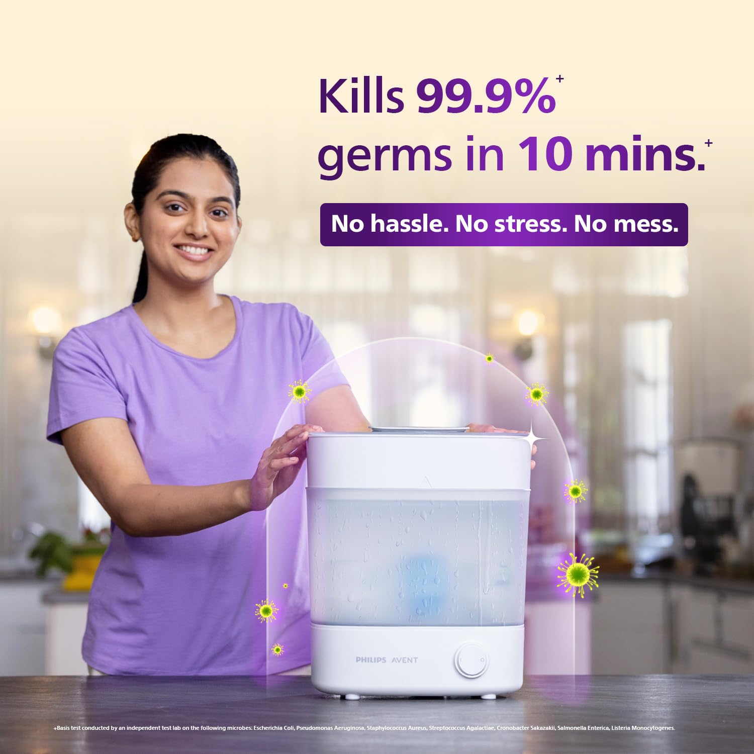 Philips Avent Sterilizer I No.1 Brand Recommended by Moms Worldwide | Kills 99.9%* Germs in 10 mins Cycle with Natural Steam Sterilization I Stays Sterile Upto 24hrs* | SCF291/00