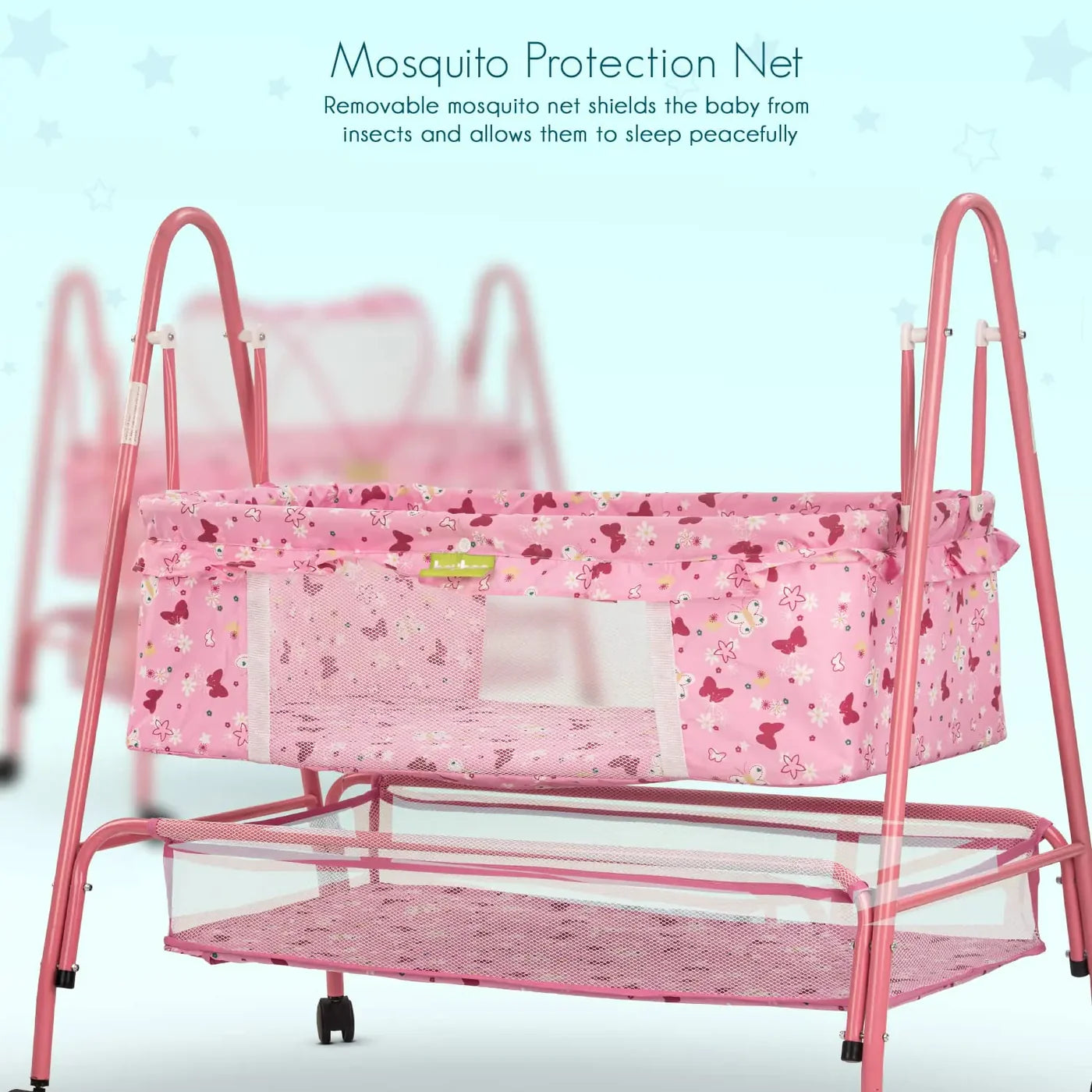Baybee Enchant Baby Swing Cradle for Baby – Baby Cradle Swing Jhula with Mosquito Net, Storage Basket & Wheels | Newborn to 12 Months (Copy) (Copy)