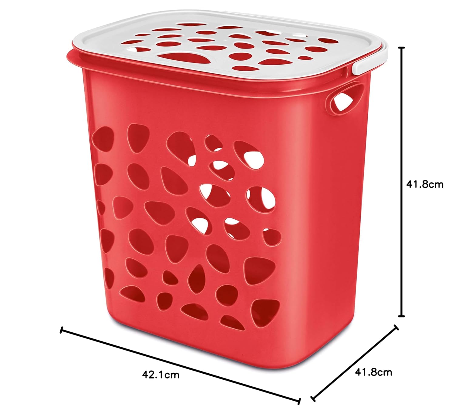 Milton Hamper Laundry/Toy Organizer Basket, 35 liters, Red