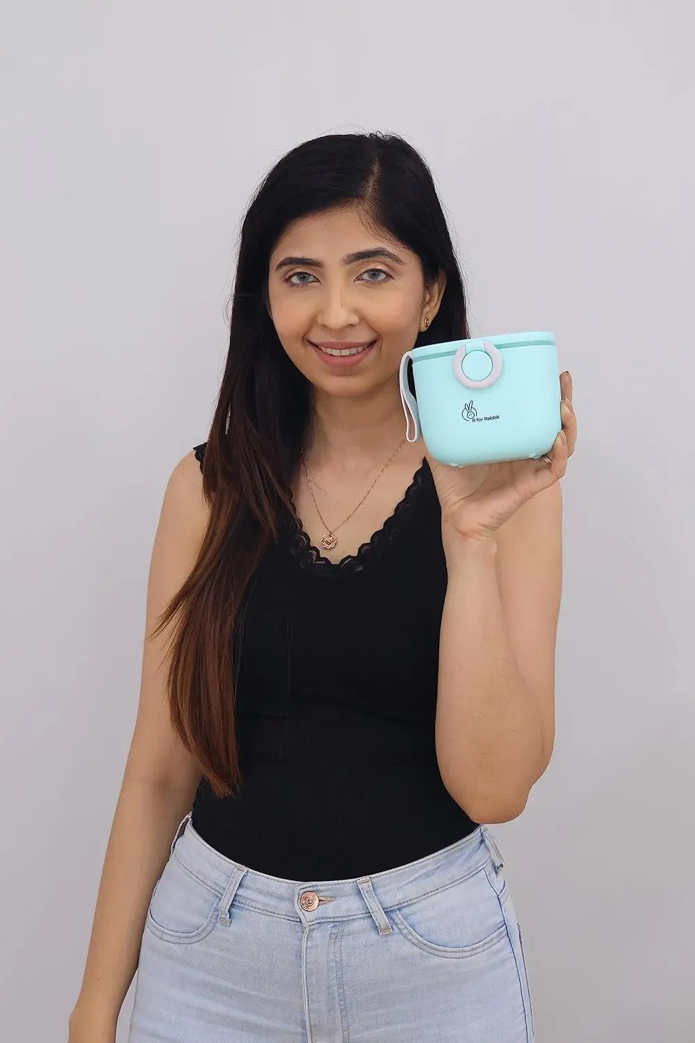 R for Rabbit Silicone First Feed Meal Box for Baby, Kids Multi-Functional Milk Powder Container Box 210G (Blue) R for Rabbit