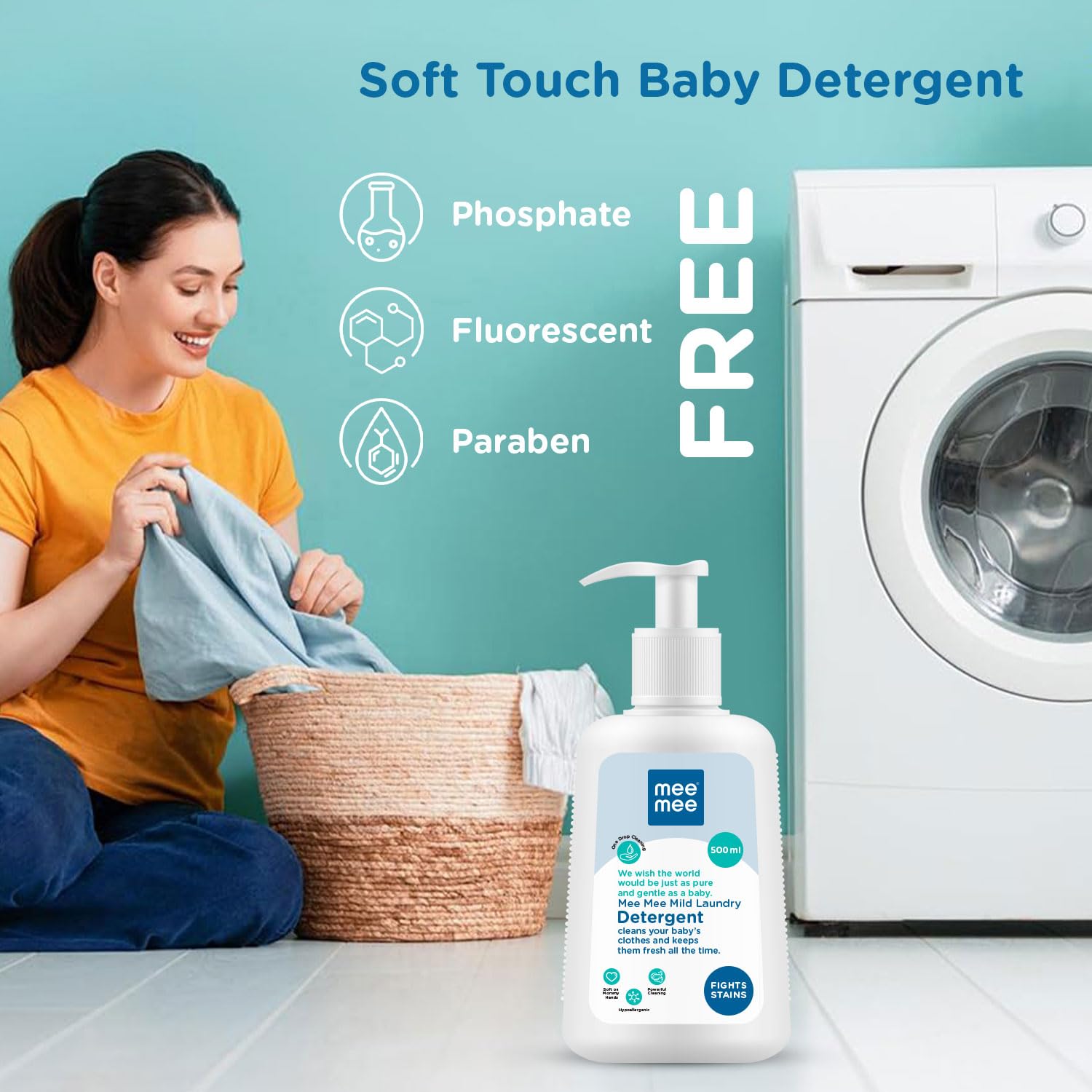 Mee Mee Mild Laundry Detergent Cleans Your Baby's Clothes & Keeps Them Fresh all the time - 500ml
