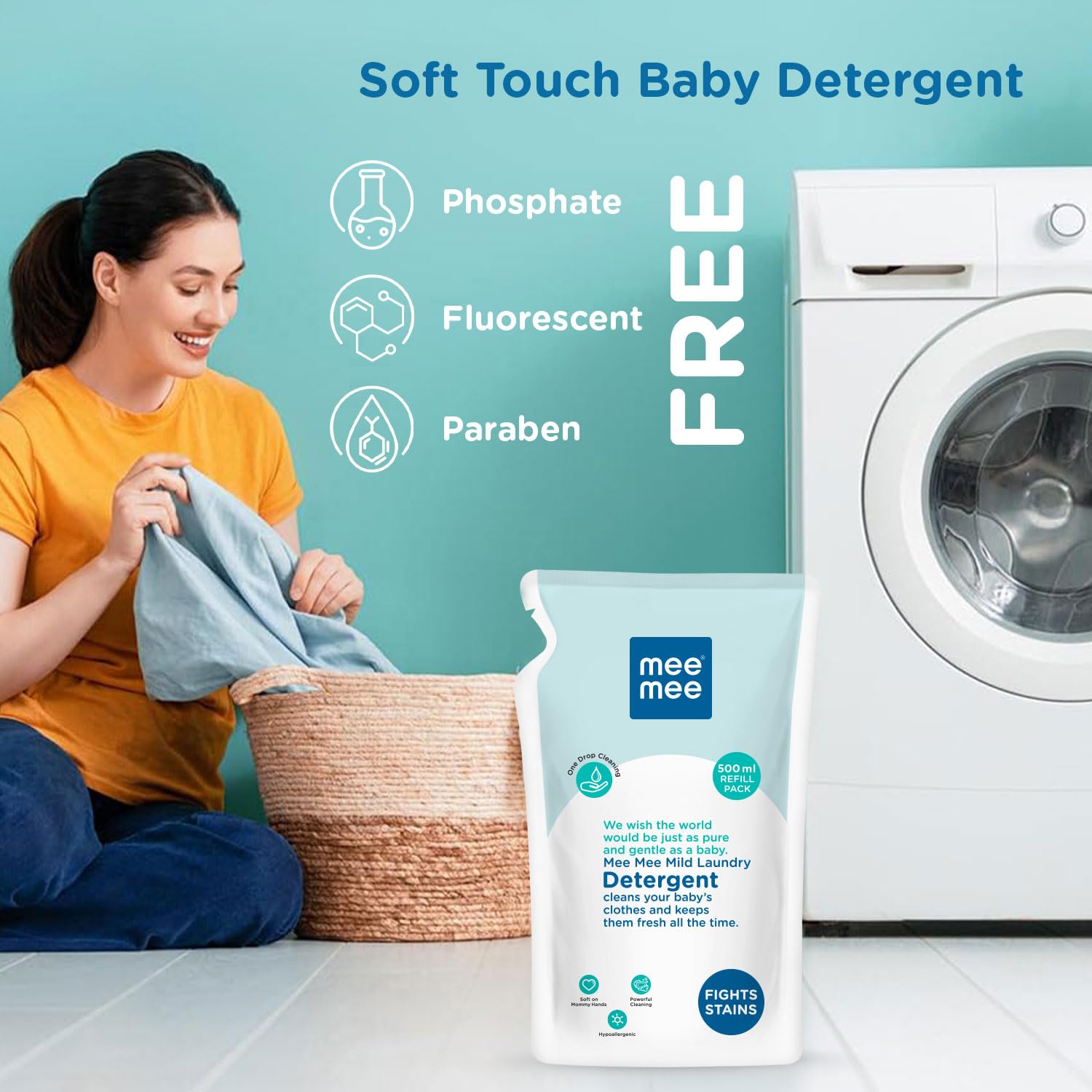 Mee Mee Mild Laundry Detergent Cleans Your Baby's Clothes & Keeps Them Fresh All The Time - 500ml Refill Pack