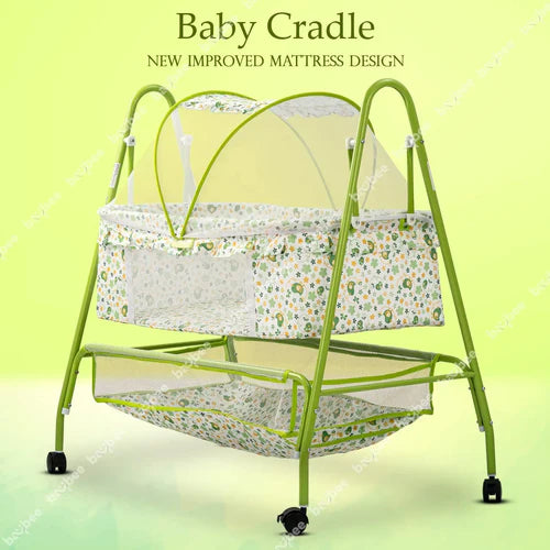 Baybee Enchant Baby Swing Cradle for Baby – Baby Cradle Swing Jhula with Mosquito Net, Storage Basket & Wheels | Newborn to 12 Months