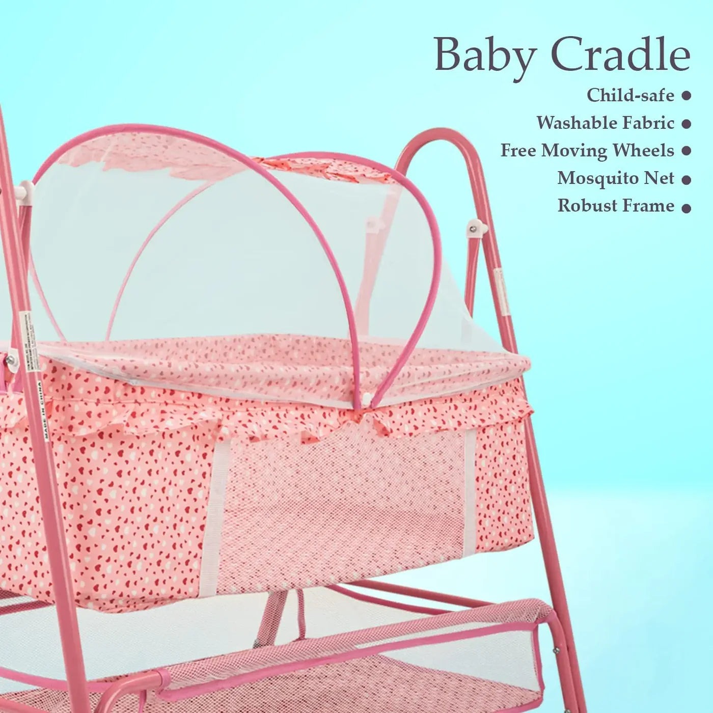 Baybee Enchant Baby Swing Cradle for Baby – Baby Cradle Swing Jhula with Mosquito Net, Storage Basket & Wheels | Newborn to 12 Months (Copy)