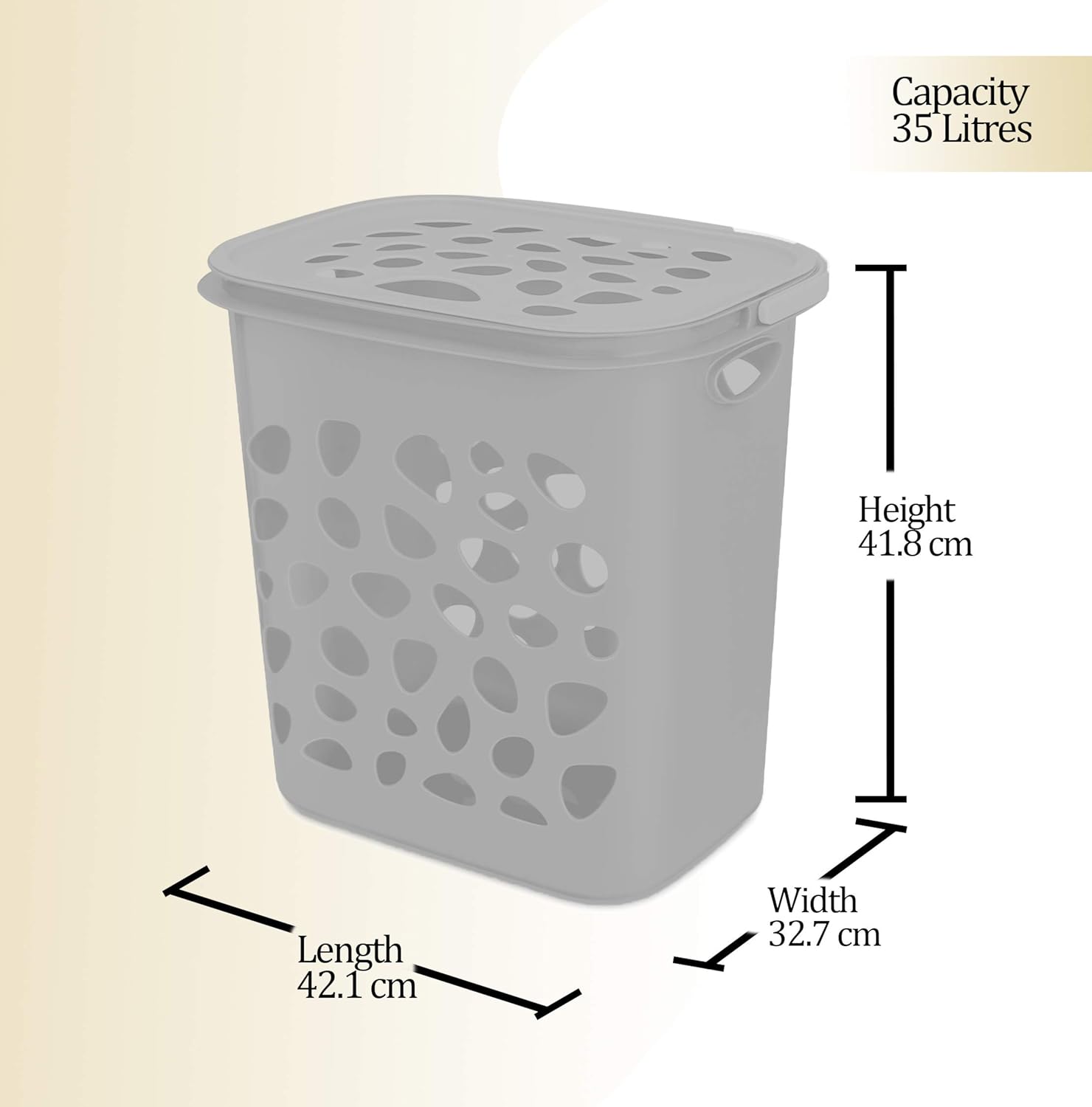 Milton Hamper Laundry/Toy Organizer Basket, 35 liters, Brown