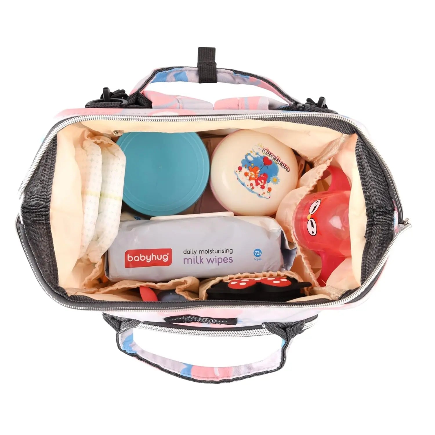 Mee Mee Baby Diaper Bag | Stylish Maternity Backpack | Large Capacity to Carry all Baby Needs | Use for Traveling, Occasion | Durable & Multifunctional (Orange Abstract) Mee Mee