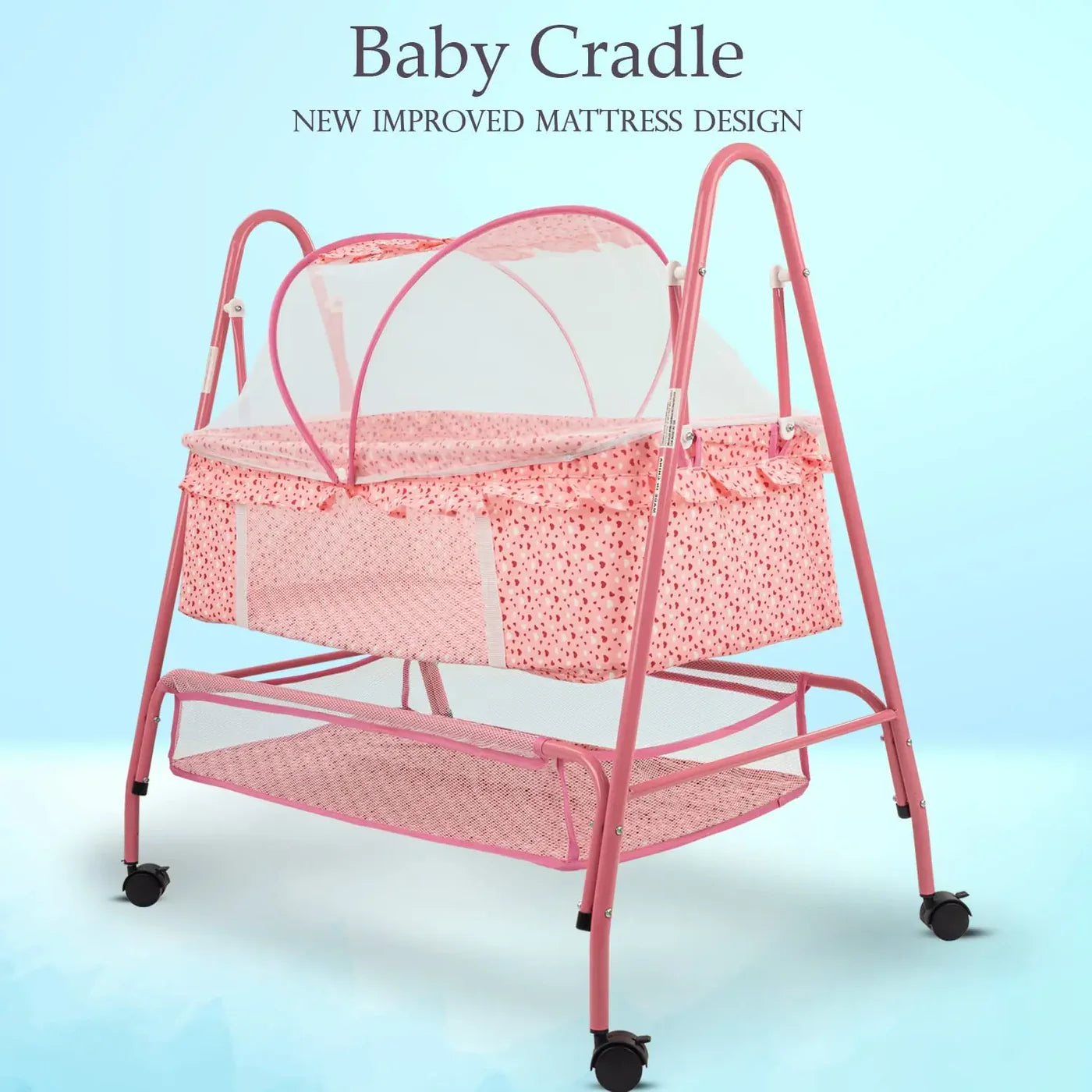 Baybee Enchant Baby Swing Cradle for Baby – Baby Cradle Swing Jhula with Mosquito Net, Storage Basket & Wheels | Newborn to 12 Months (Copy)