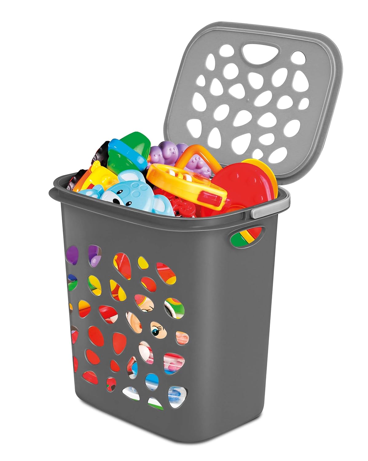 Milton Hamper Laundry/Toy Organizer Basket, 35 liters, Grey