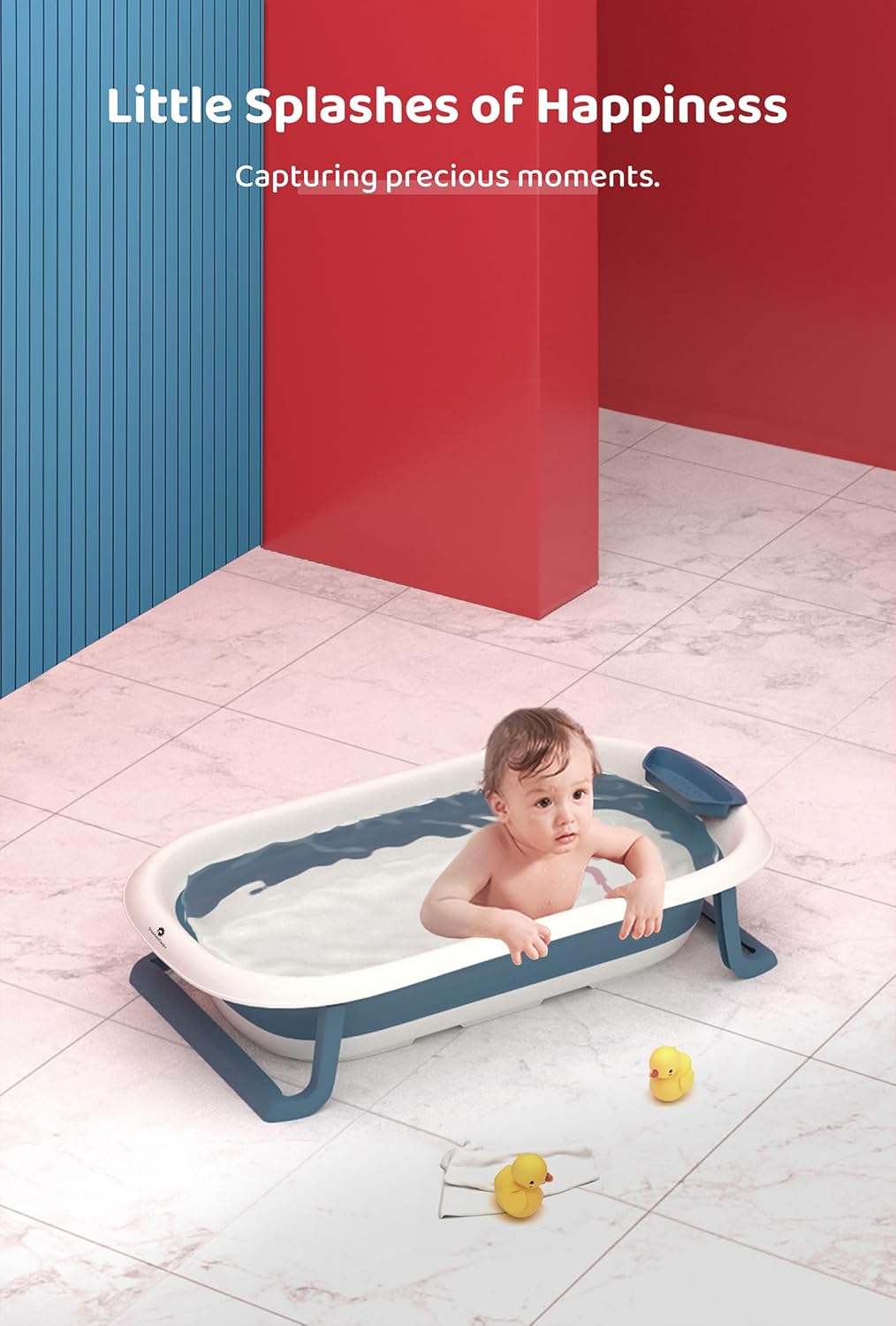 StarAndDaisy Baby Bath Tub for 0 to 5 Years/Bath Tub for Kids 0-3 Years, Tub for Girls & Boys with Soap Tray, Easy to Store (BT-Blue).