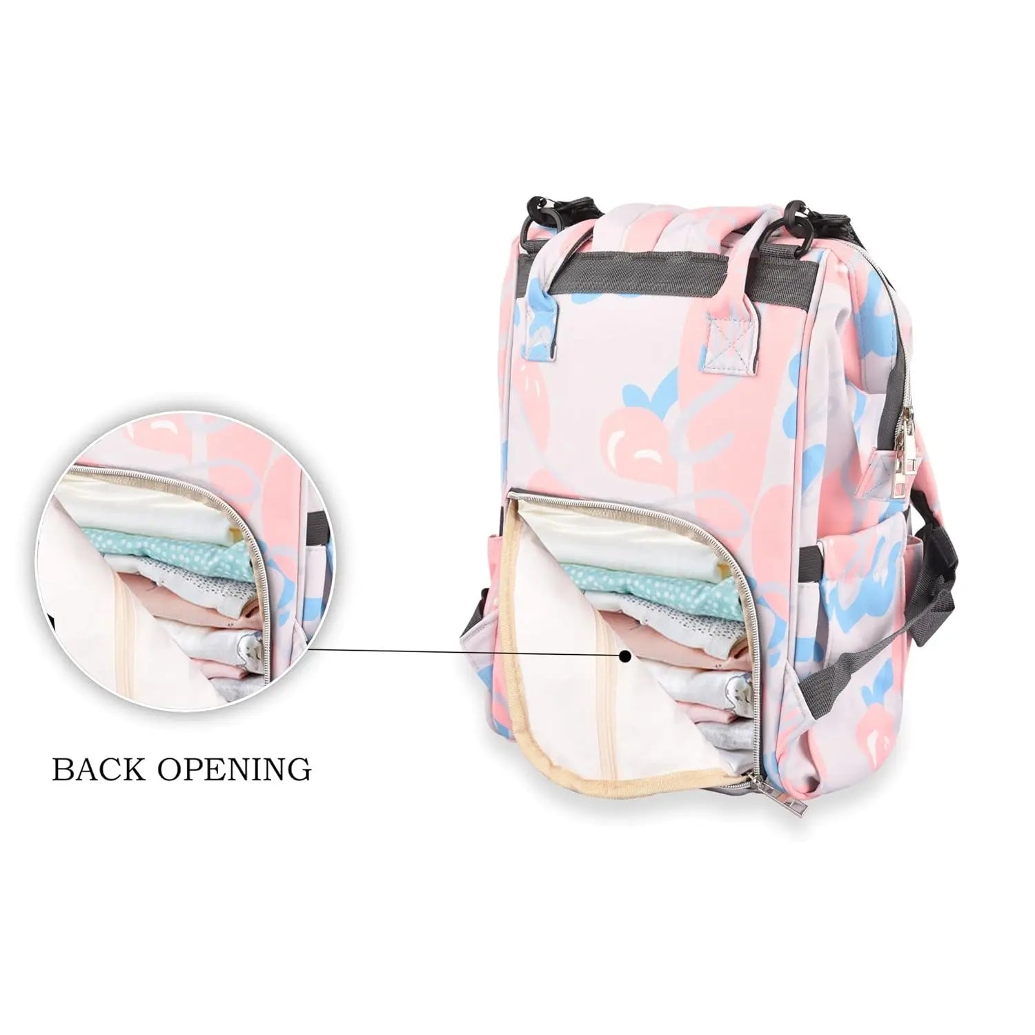 Mee Mee Baby Diaper Bag | Stylish Maternity Backpack | Large Capacity to Carry all Baby Needs | Use for Traveling, Occasion | Durable & Multifunctional (Orange Abstract) Mee Mee