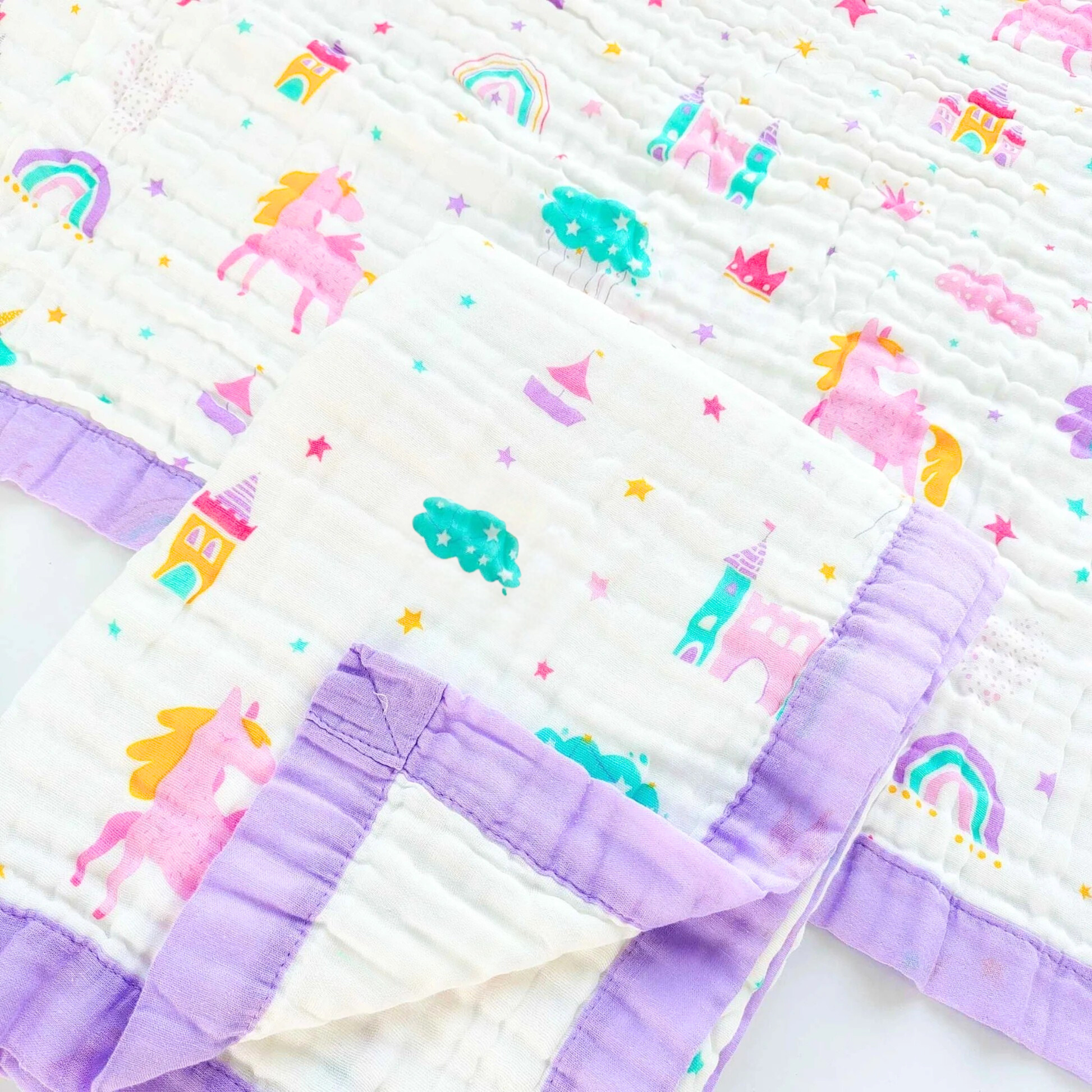 Organic 100% Cotton 6 layer Baby Muslin Blanket Cloth | Ultra-Soft & Breathable | 110×110 cm | Newborn–12 Months babee D