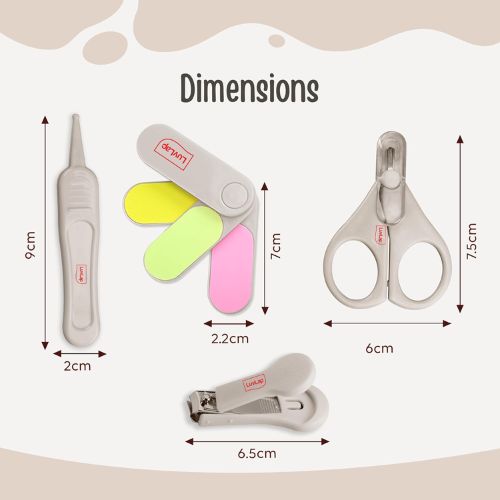 LuvLap 4-in-1 Baby Nail Grooming Kit | Scissor, Clipper, Tweezer & Nail Filer | Newborn 0m+