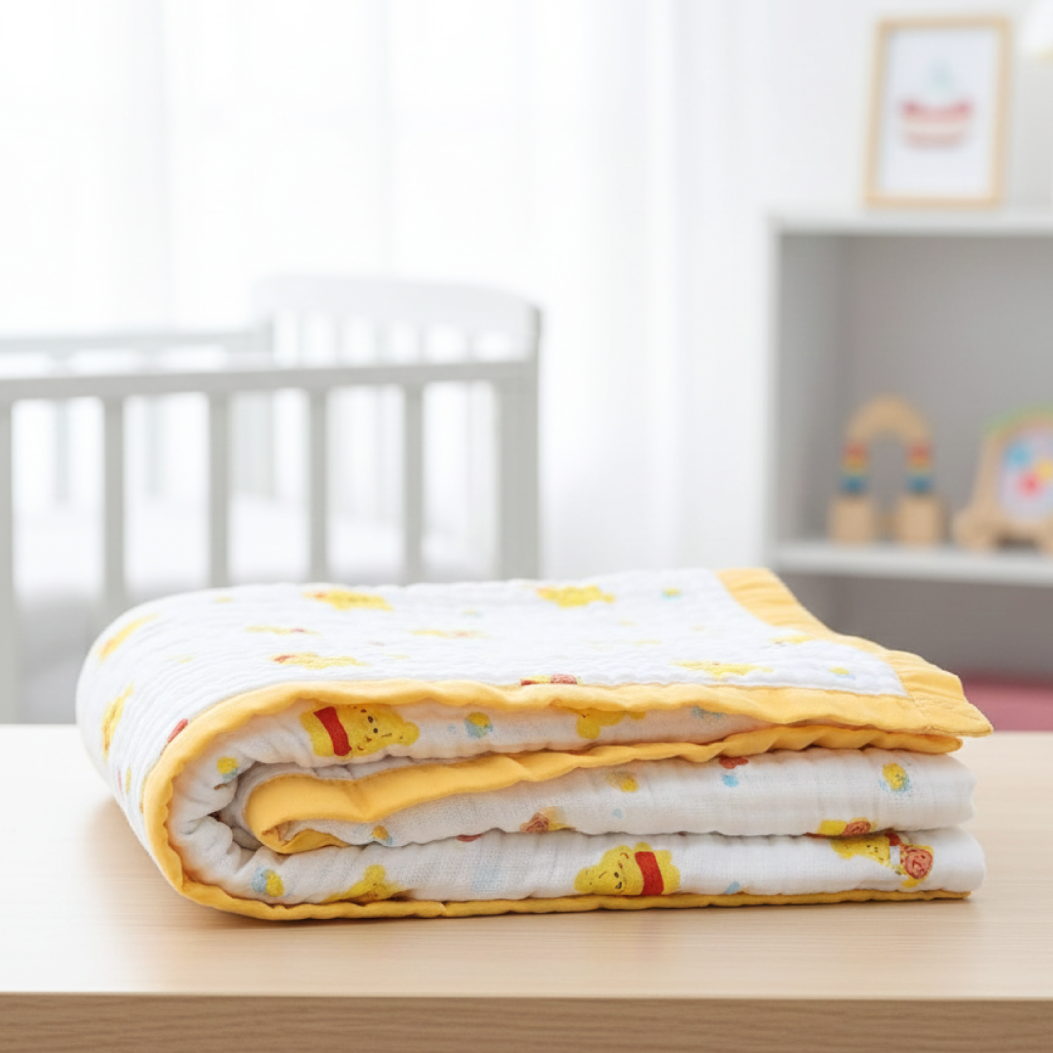 Organic 100% Cotton 6 layer Baby Muslin Blanket Cloth | Ultra-Soft & Breathable | 110×110 cm | Newborn–12 Months (Copy) babee D