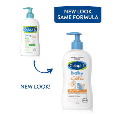 Cetaphil Baby Lotion with Organic Calendula 400ml | Gentle Moisturizer for Baby's Delicate Skin