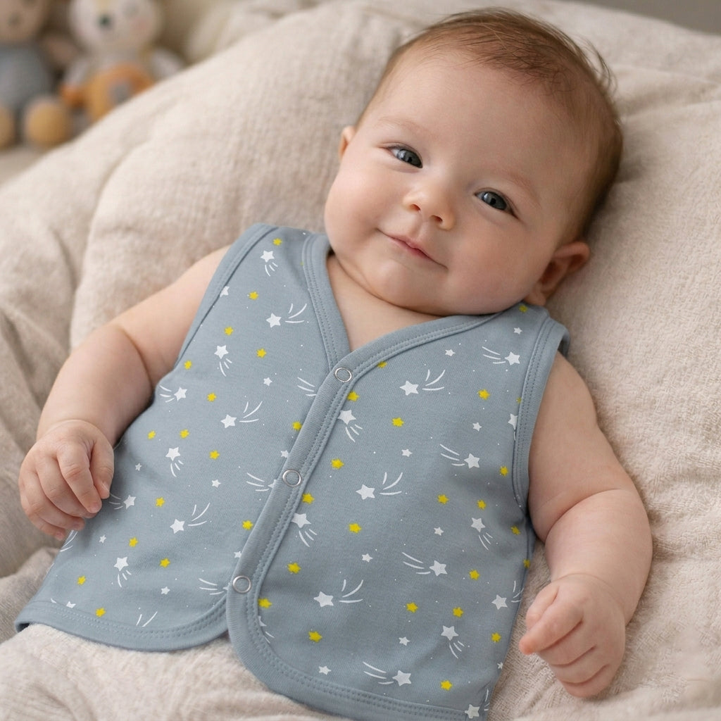 Cotton Button Jabla for Baby | Soft Breathable Front Open Jabla for Newborns & Infants | Comfortable Daily Wear