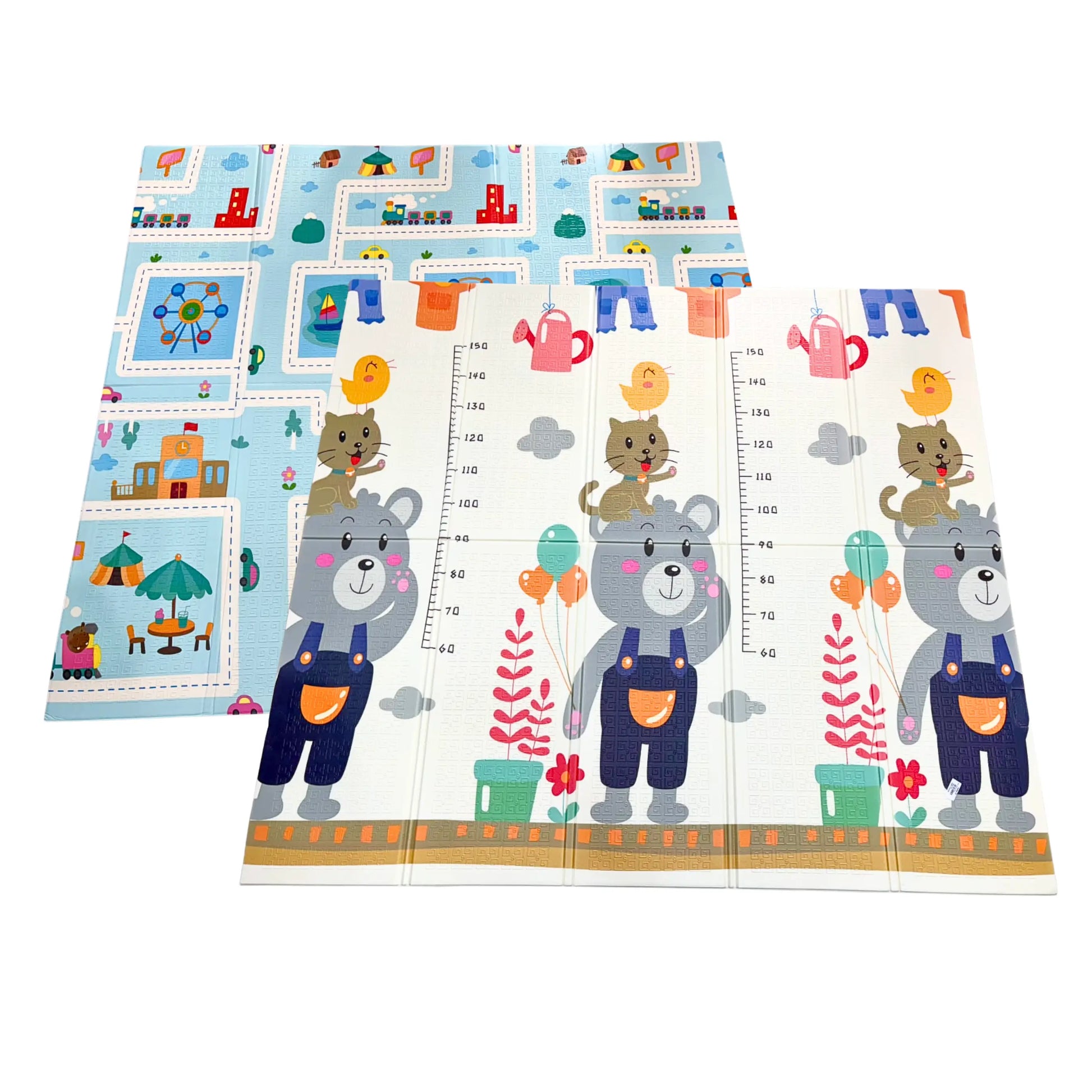 Reversible Baby Play Mat, Learning & Crawling Foldable Foam Mat (Large) babee D