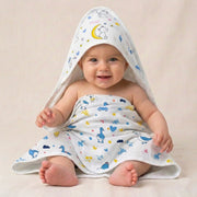Muslin Baby Hooded Towel 75x75 cm – Ultra Soft Cotton Muslin Newborn Bath Towel with Hood | Lightweight, Breathable & Gentle