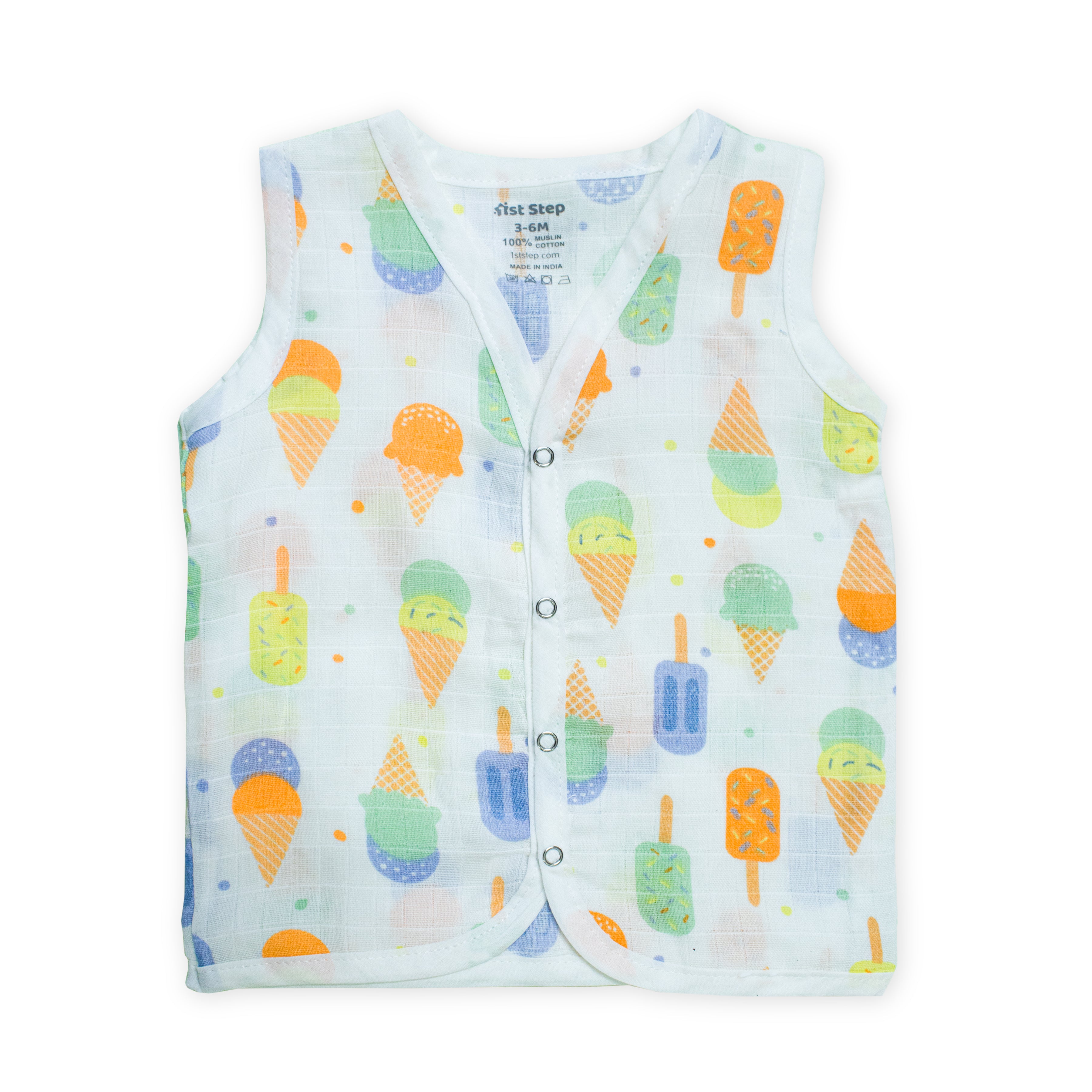 Muslin Button Type Jablas | Muslin Front Button Top For Babies