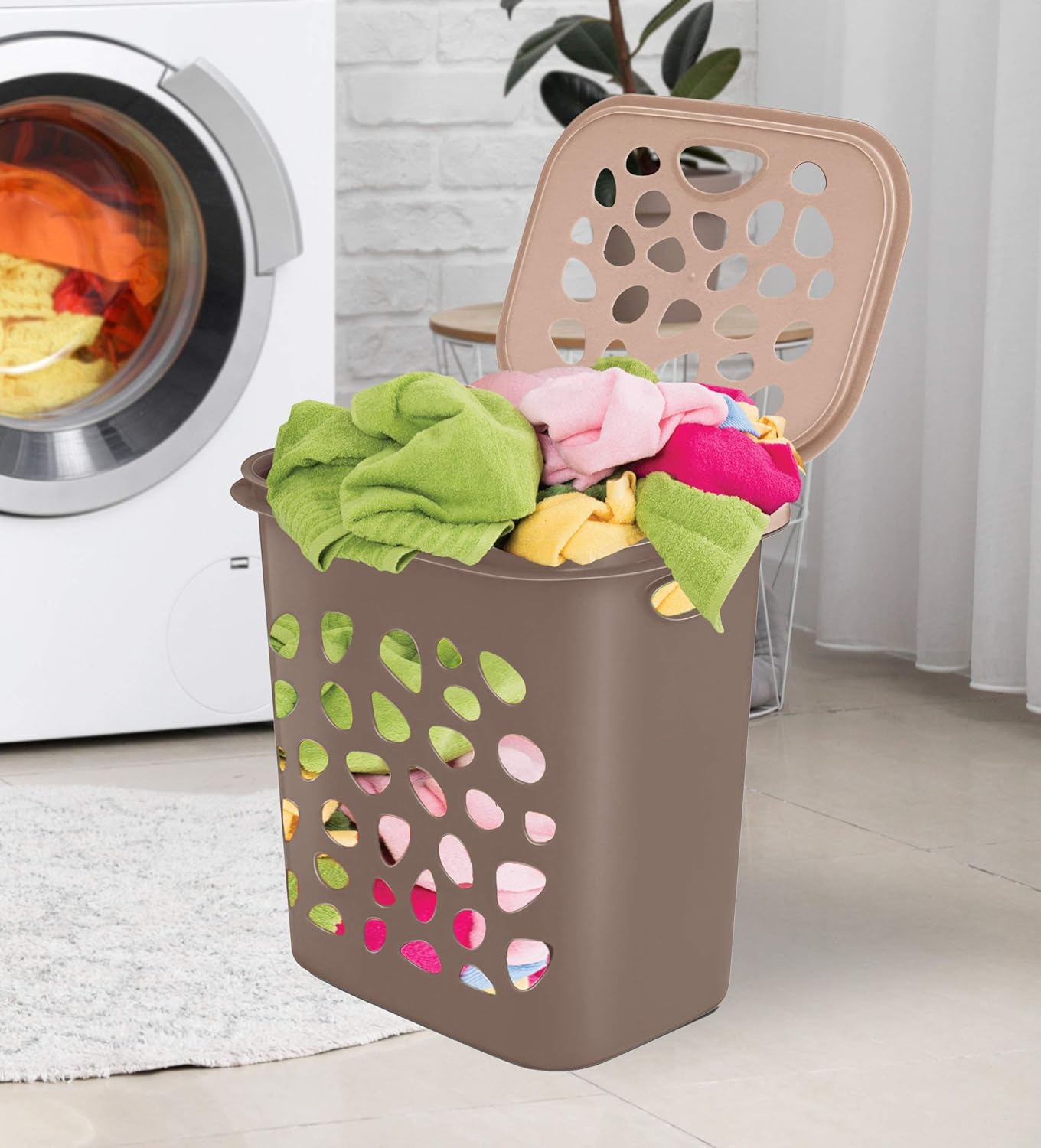 Milton Hamper Laundry/Toy Organizer Basket, 35 liters, Brown