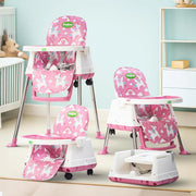 Baybee 4-in-1 Convertible High Chair for Kids | Foldable Baby Feeding Chair with Safety Harness & Removable Tray