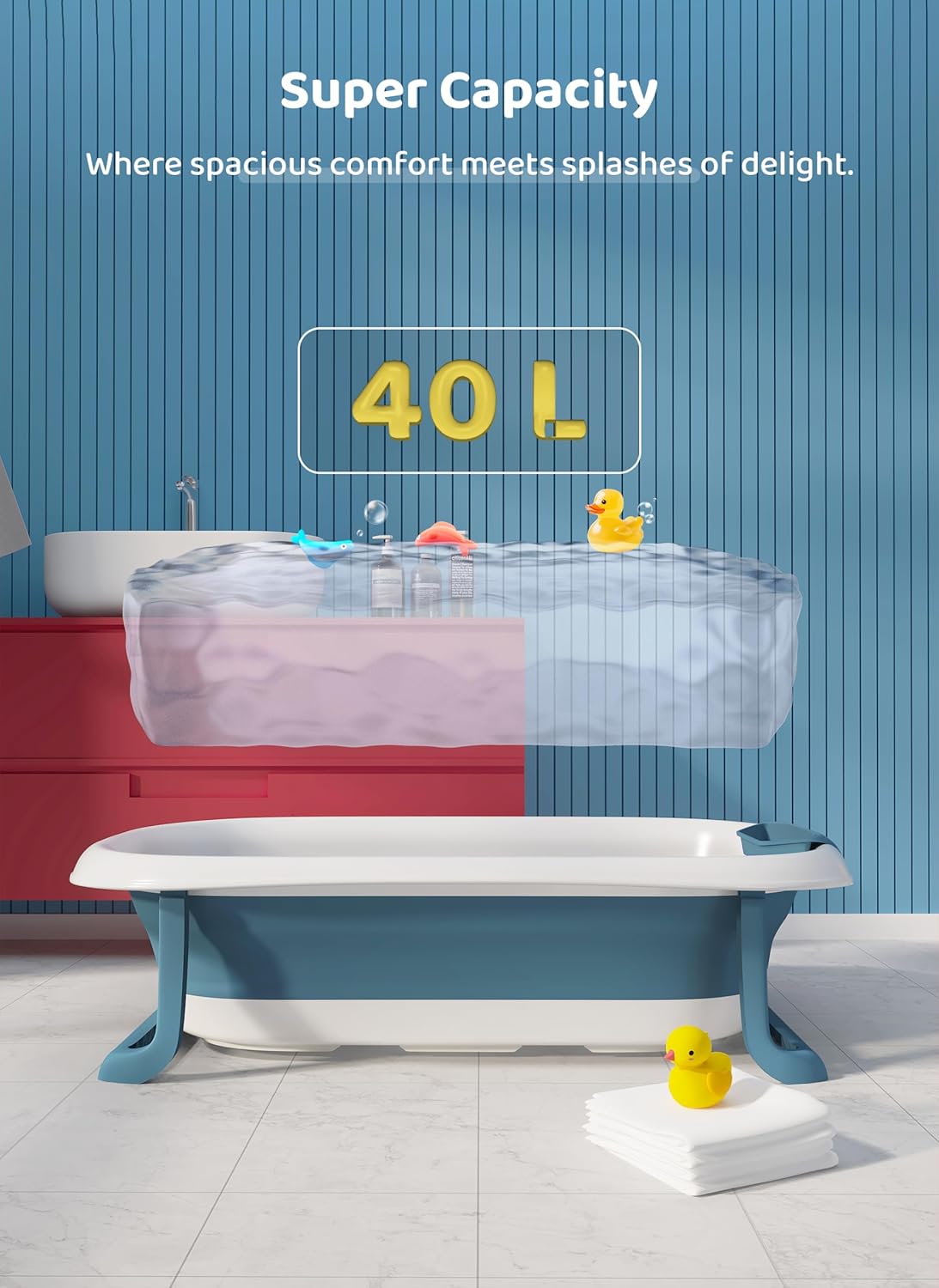StarAndDaisy Baby Bath Tub for 0 to 5 Years/Bath Tub for Kids 0-3 Years, Tub for Girls & Boys with Soap Tray, Easy to Store (BT-Blue).