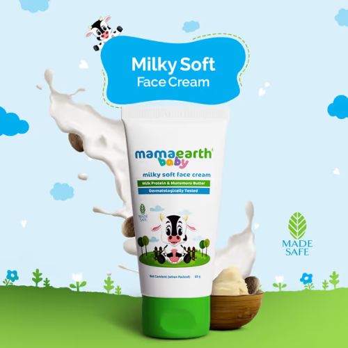 Mamaearth Milk Soft Face Cream for Babies 60g | With Milk Protein & Shea Butter |ly Moistur Gentle Daiiser