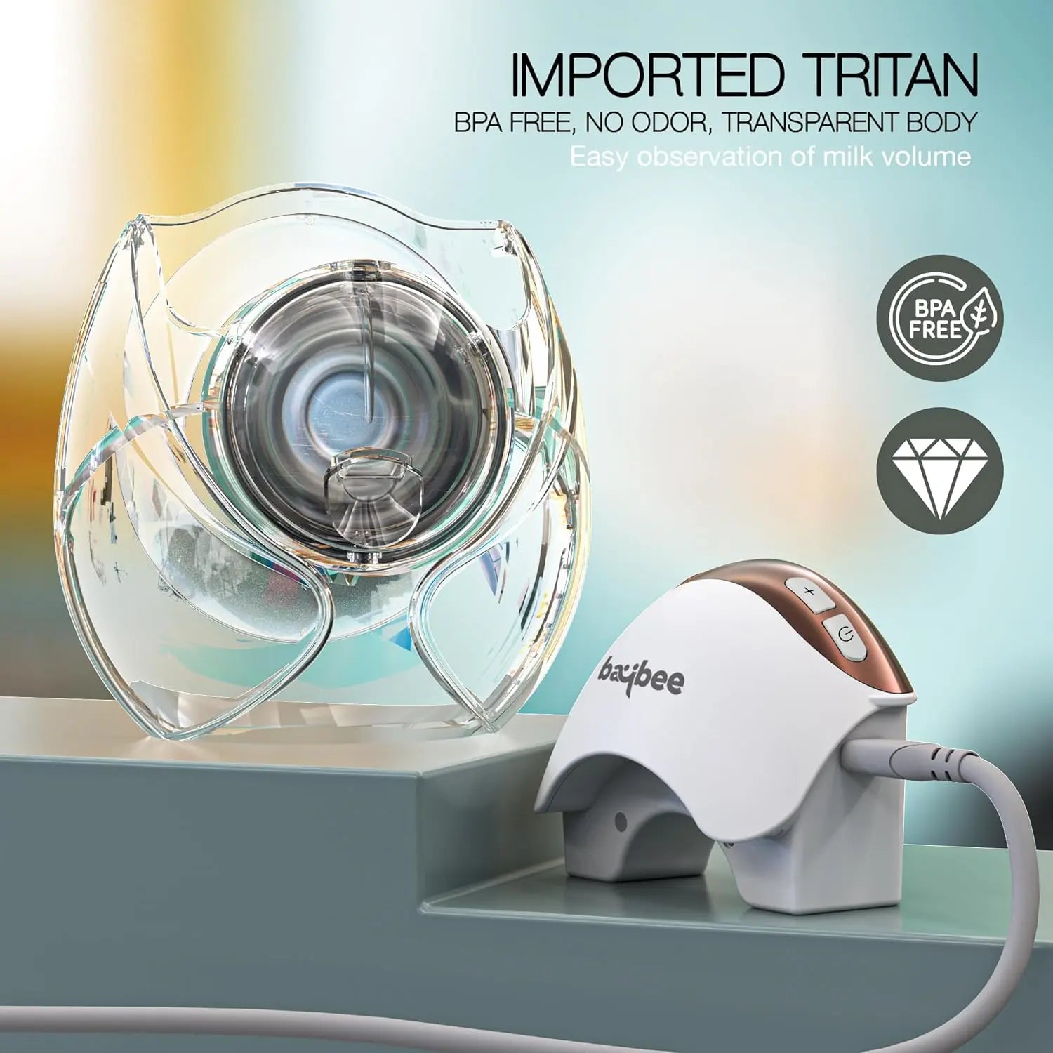 Baybee Lactolux Wearable Electric Breast Pump | 3 Modes & 12 Level Enhanced Suction Power | Smart LED Display with USB Charging & Massage Mode | Leak-Proof | Quiet & Compact, Cordless 450MmHg/50HZ, 150ml BPA-Free Milk Cup baybee