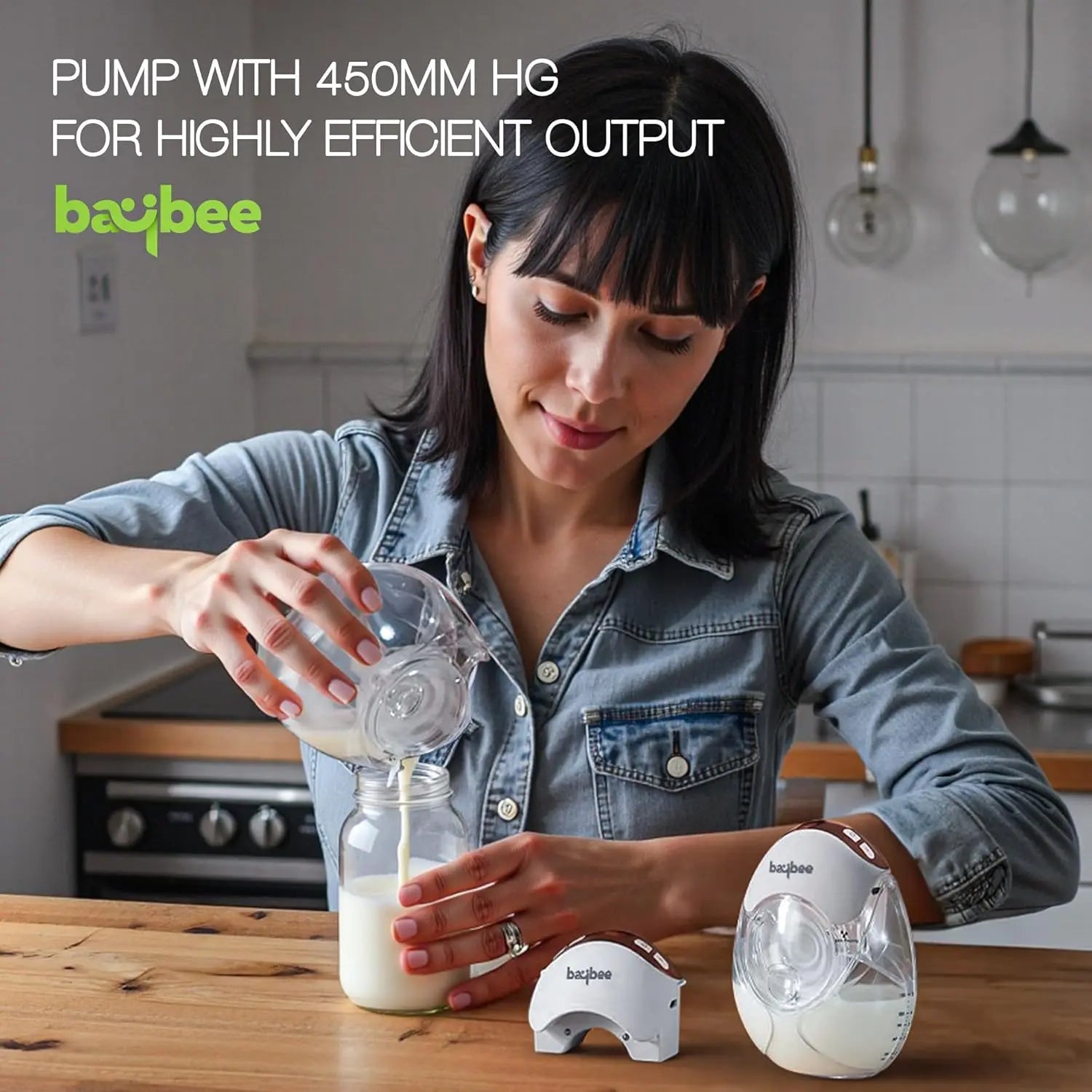 Baybee Lactolux Wearable Electric Breast Pump | 3 Modes & 12 Level Enhanced Suction Power | Smart LED Display with USB Charging & Massage Mode | Leak-Proof | Quiet & Compact, Cordless 450MmHg/50HZ, 150ml BPA-Free Milk Cup baybee