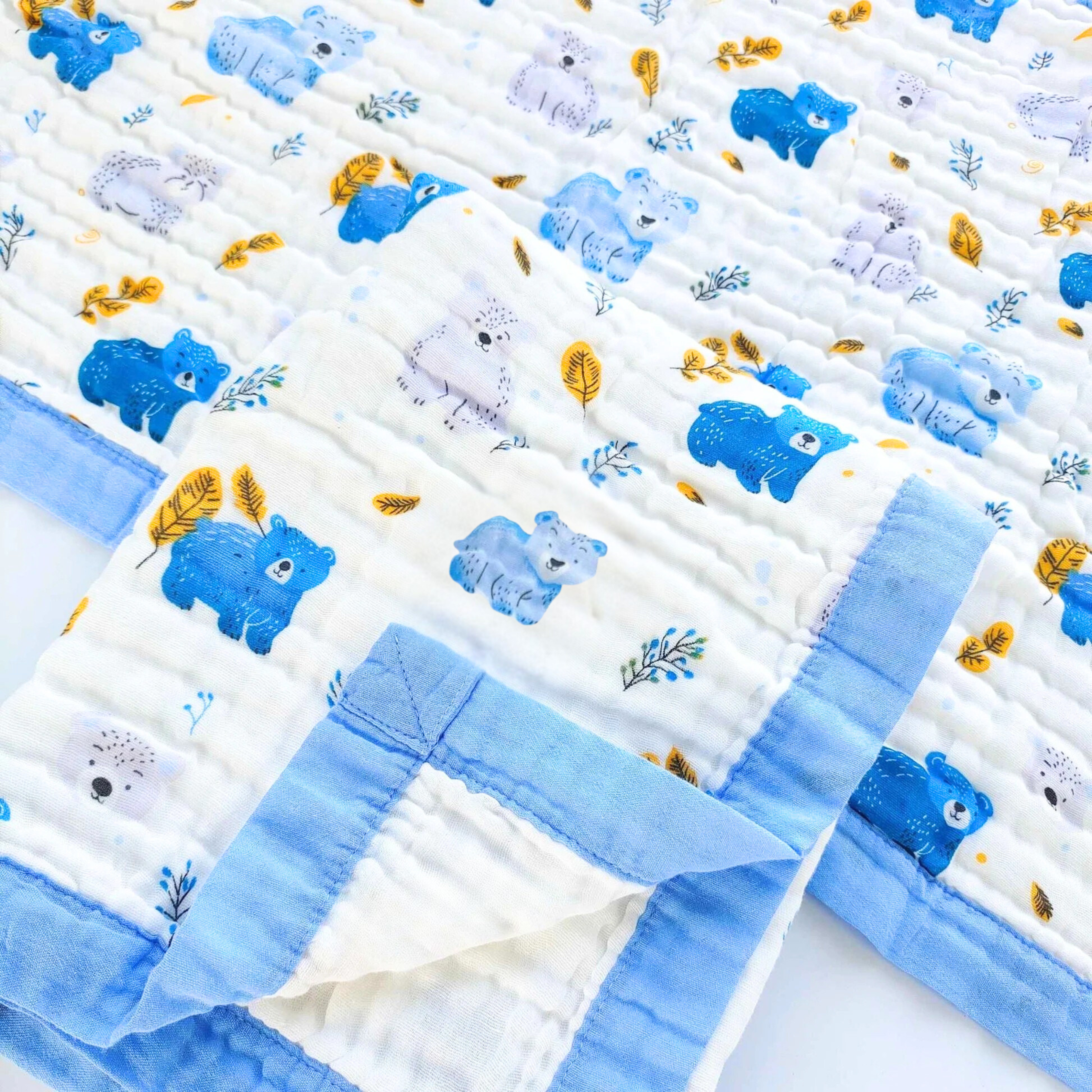 Organic 100% Cotton 6 layer Baby Muslin Blanket Cloth | Ultra-Soft & Breathable | 110×110 cm | Newborn–12 Months babee D