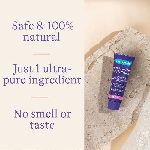 Lansinoh HPA Lanolin Nipple Cream 10ml | 100% Natural Relief for Cracked & Sore Nipples | Safe for Baby | Breastfeeding Moms