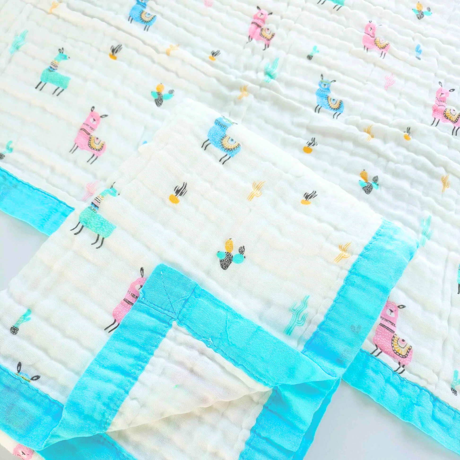Organic 100% Cotton 6 layer Baby Muslin Blanket Cloth | Ultra-Soft & Breathable | 110×110 cm | Newborn–12 Months babee D