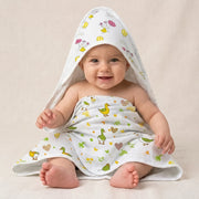 Muslin Baby Hooded Towel 75x75 cm – Ultra Soft Cotton Muslin Newborn Bath Towel with Hood | Lightweight, Breathable & Gentle