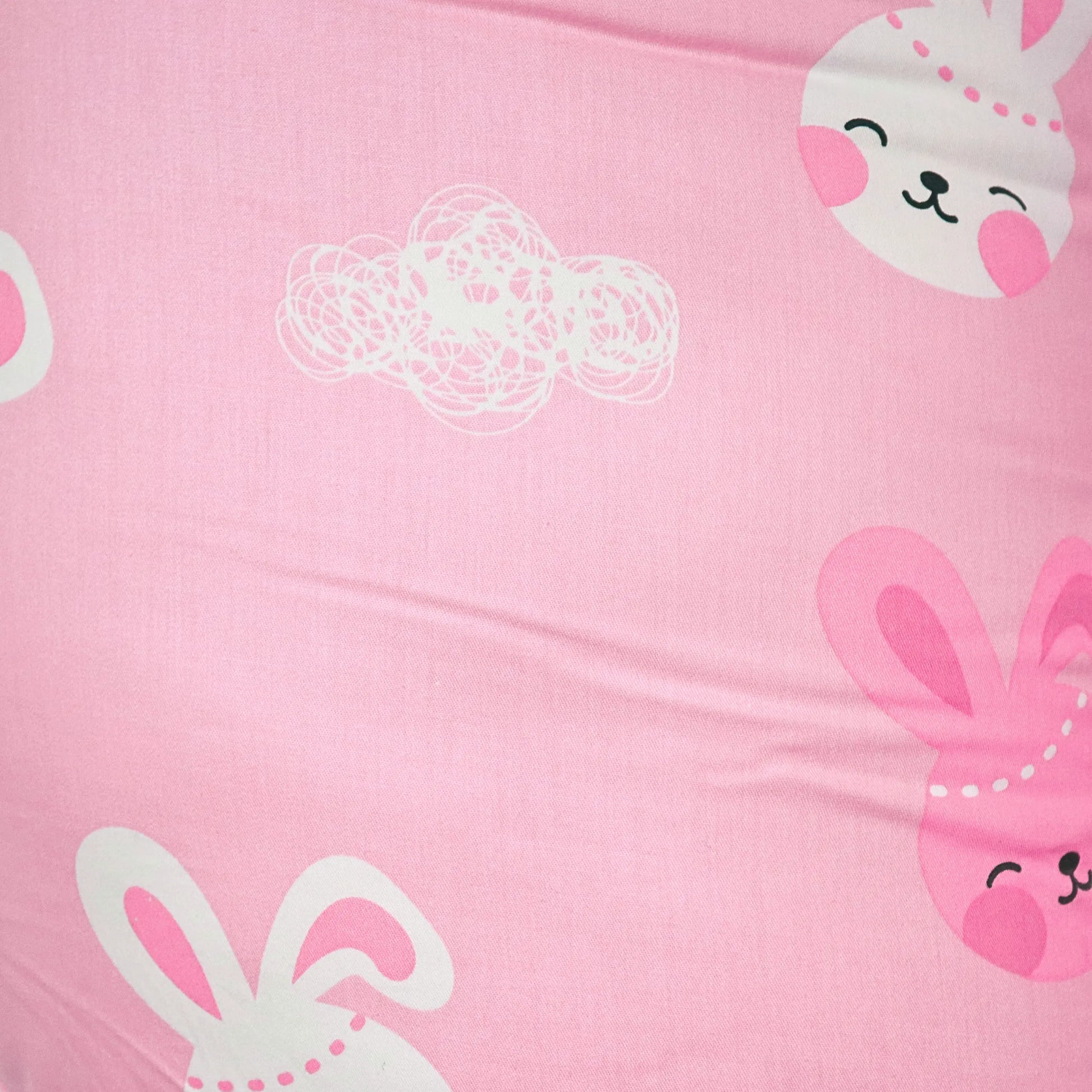 Breast Feeding & Nursing Pillow with Buckle Adjustment and also used as a pregnancy pillow 100% Organic Cotton - Pink bunny babee D