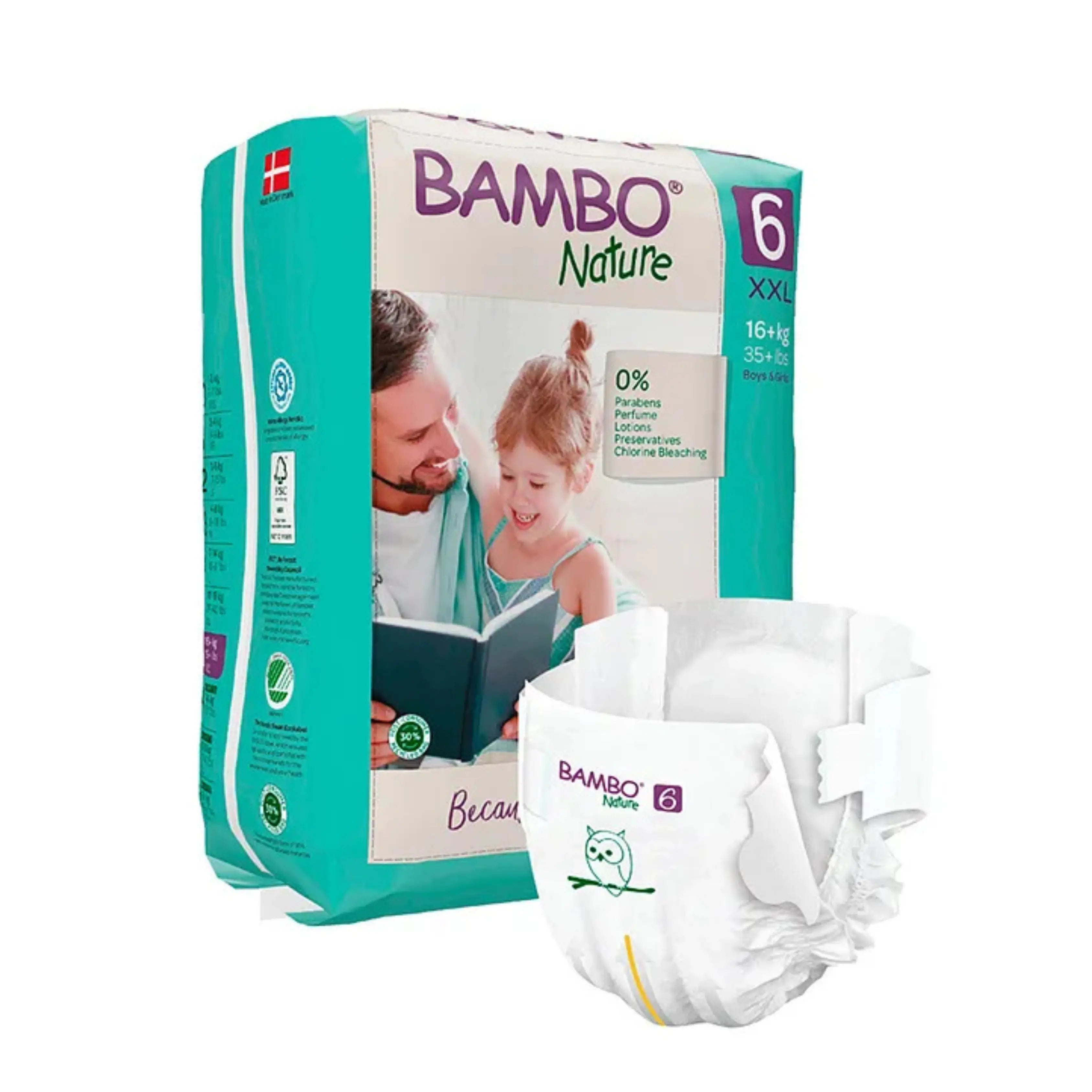 Bambo Nature Monthly Box - Skin Friendly Tape Style Diapers (size - 6) - XXL ( Pack Of 6 ) Bambo Nature