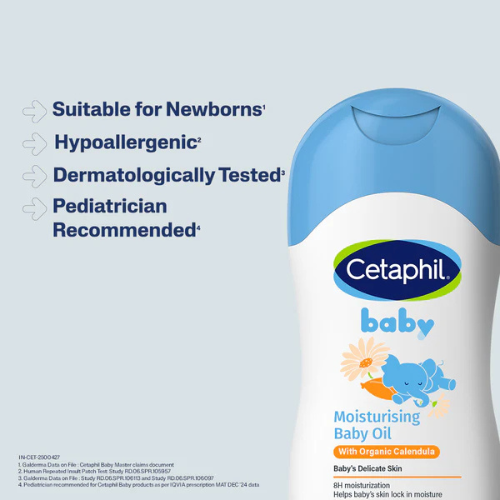 Cetaphil Baby Massage Oil for Newborns & Infants | Dermatologist Tested | Gentle & Nourishing