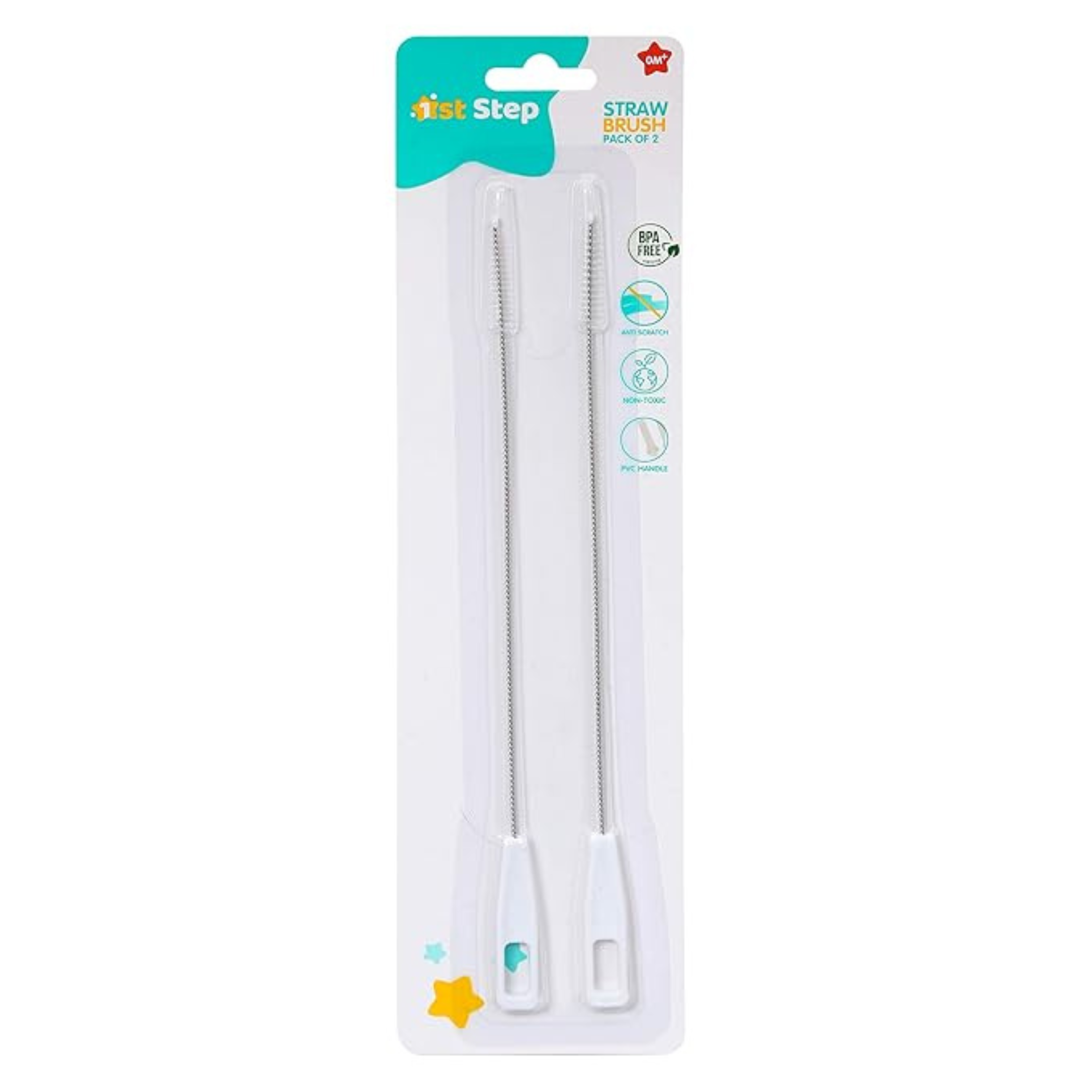 1st Step Straw Cleaner with Handle | BPA Free Flexible Cleaning Brush for Baby Sipper, Straw & Feeding Accessories