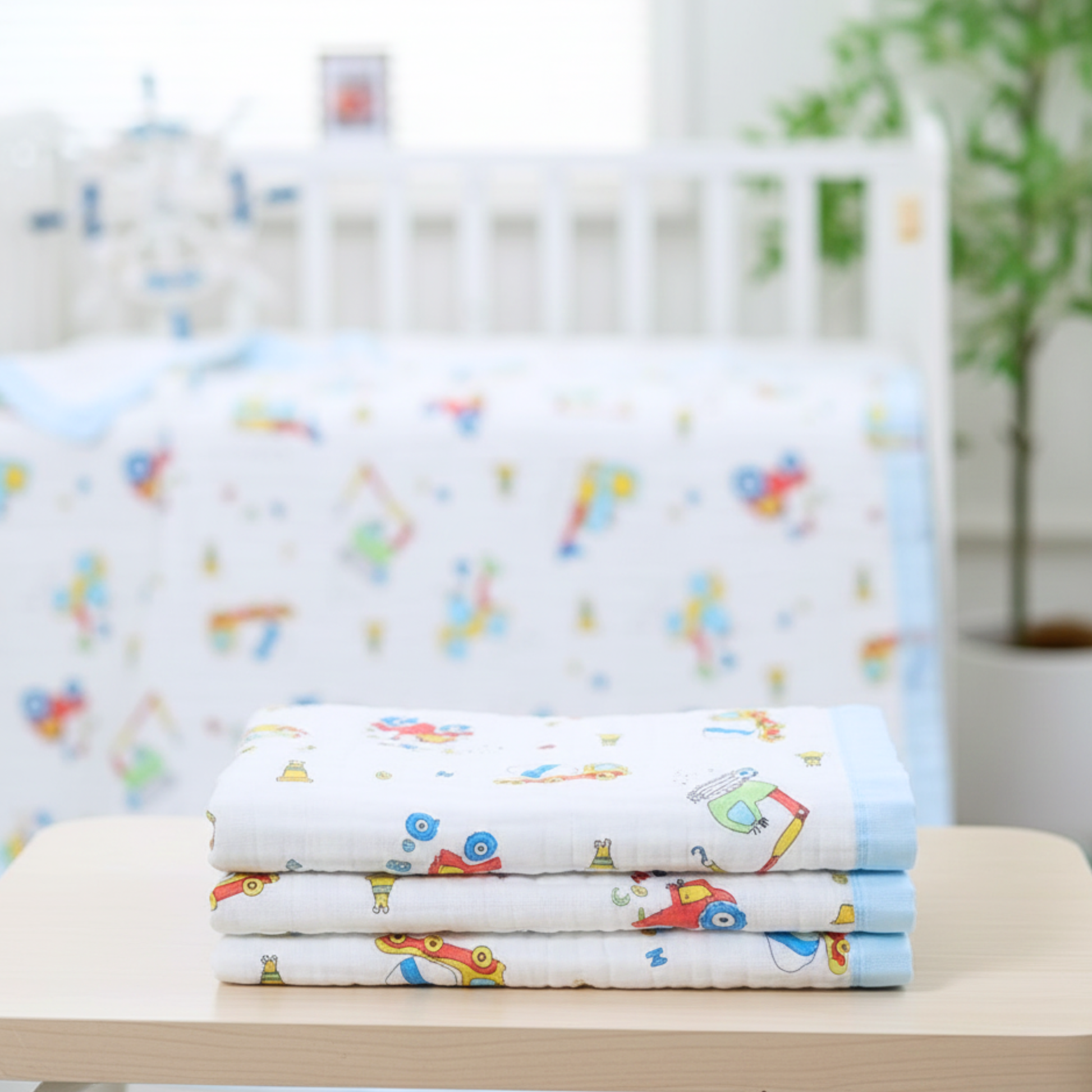 Organic 100% Cotton 6 layer Baby Muslin Blanket Cloth | Ultra-Soft & Breathable | 110×110 cm | Newborn–12 Months babee D