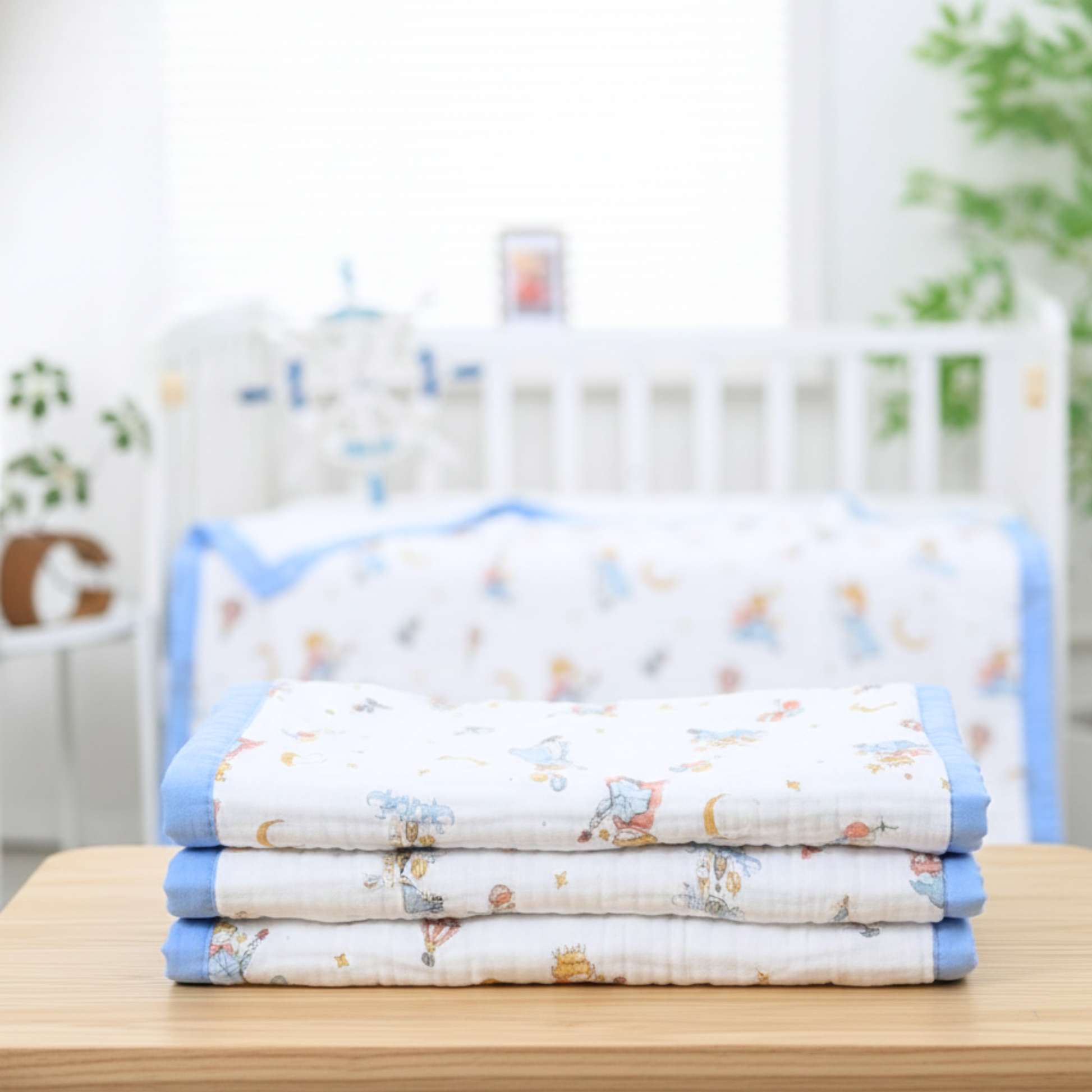 Organic 100% Cotton 6 layer Baby Muslin Blanket Cloth | Ultra-Soft & Breathable | 110×110 cm | Newborn–12 Months babee D