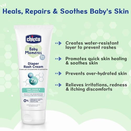 Chicco Diaper Rash Cream 100g | Soothes, Protects & Prevents Baby Diaper Rashes